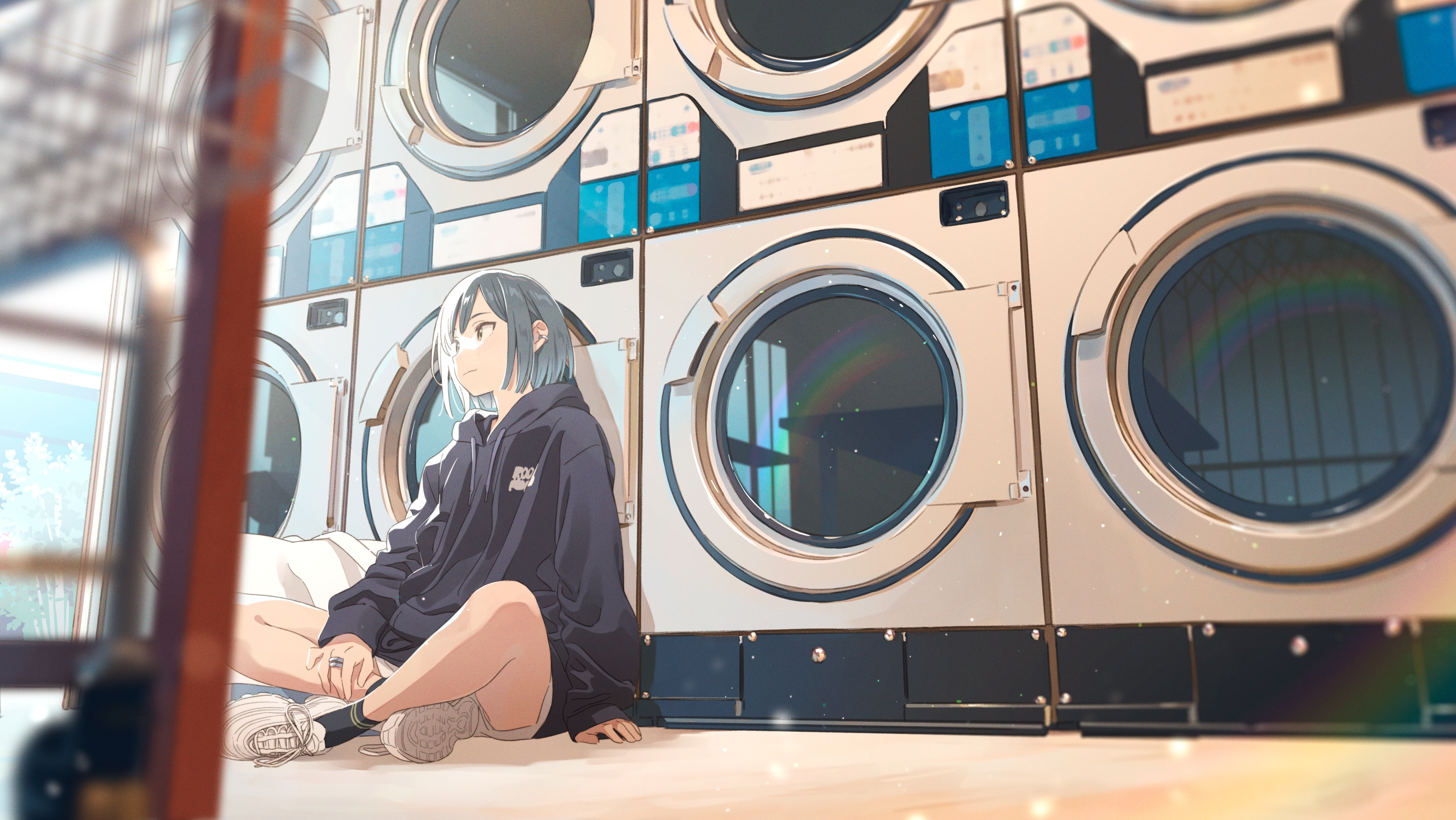 Anime 3588x2020 anime anime girls Issindotai artwork washing machine