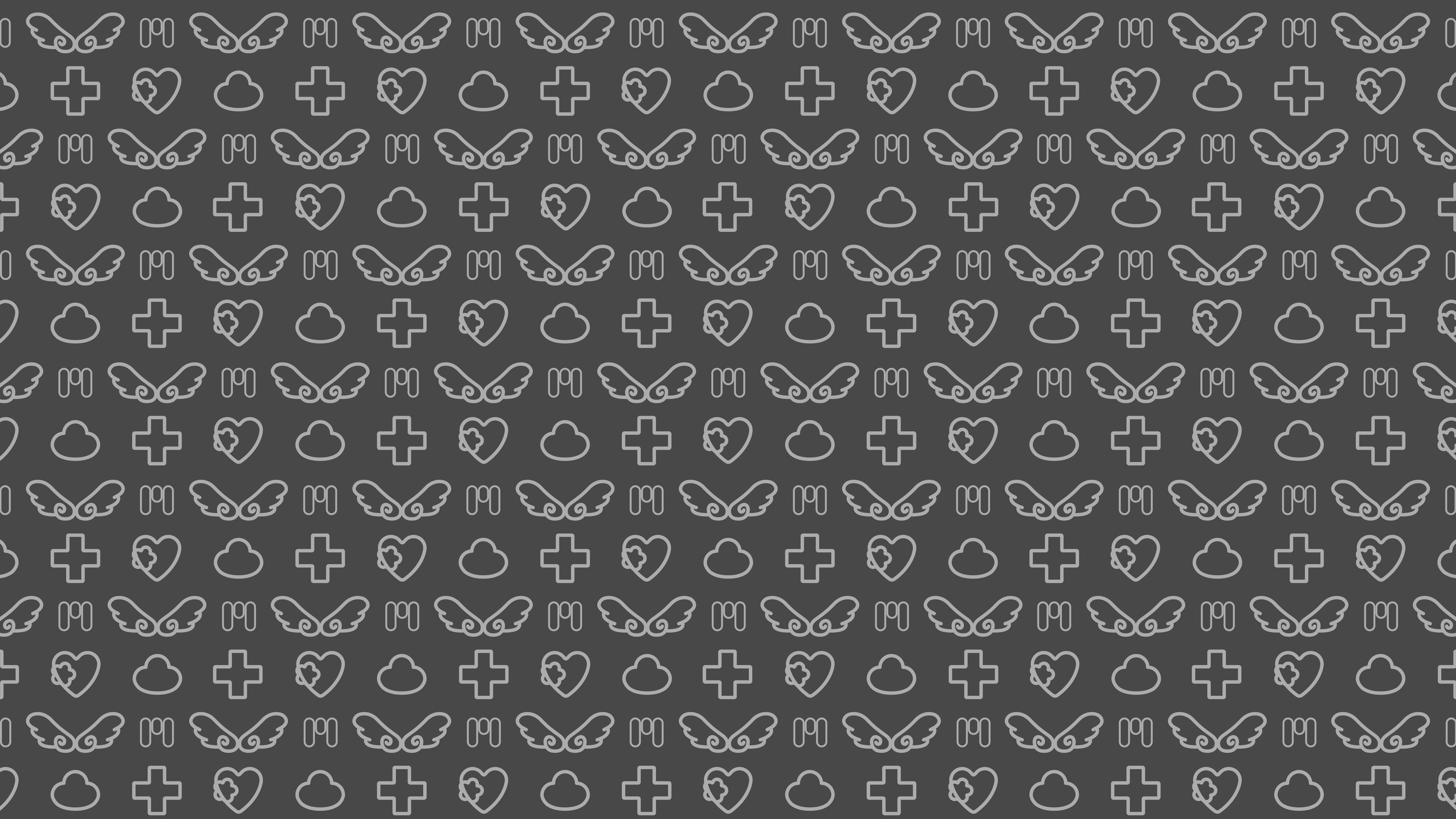 General 7680x4320 clouds wings heart (design) simple background