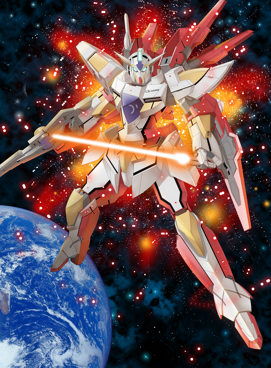 Anime 1103x1500 anime mechs Gundam Super Robot Taisen Reborns Gundam Mobile Suit Gundam 00 artwork digital art fan art Pixiv