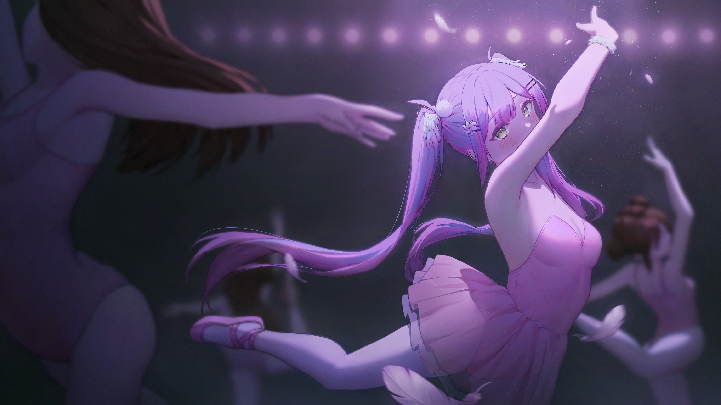 Anime 3011x1693 anime anime girls dancer dancing ballerina Virtual Youtuber Hololive Tokoyami Towa