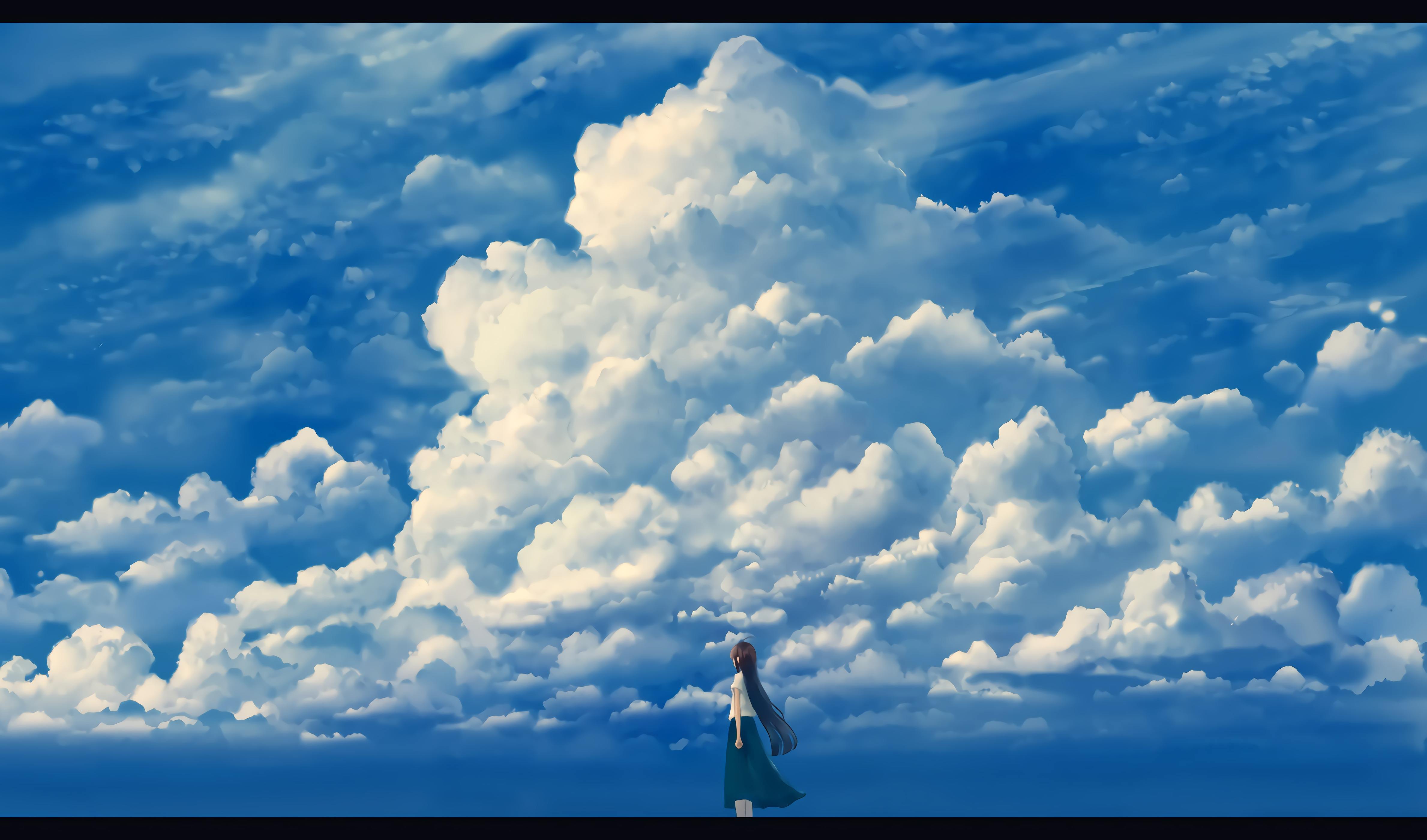 Все мое внимание было обращено на облака. Человек на фоне облаков. Человек на фоне неба. Девушка на фоне неба.