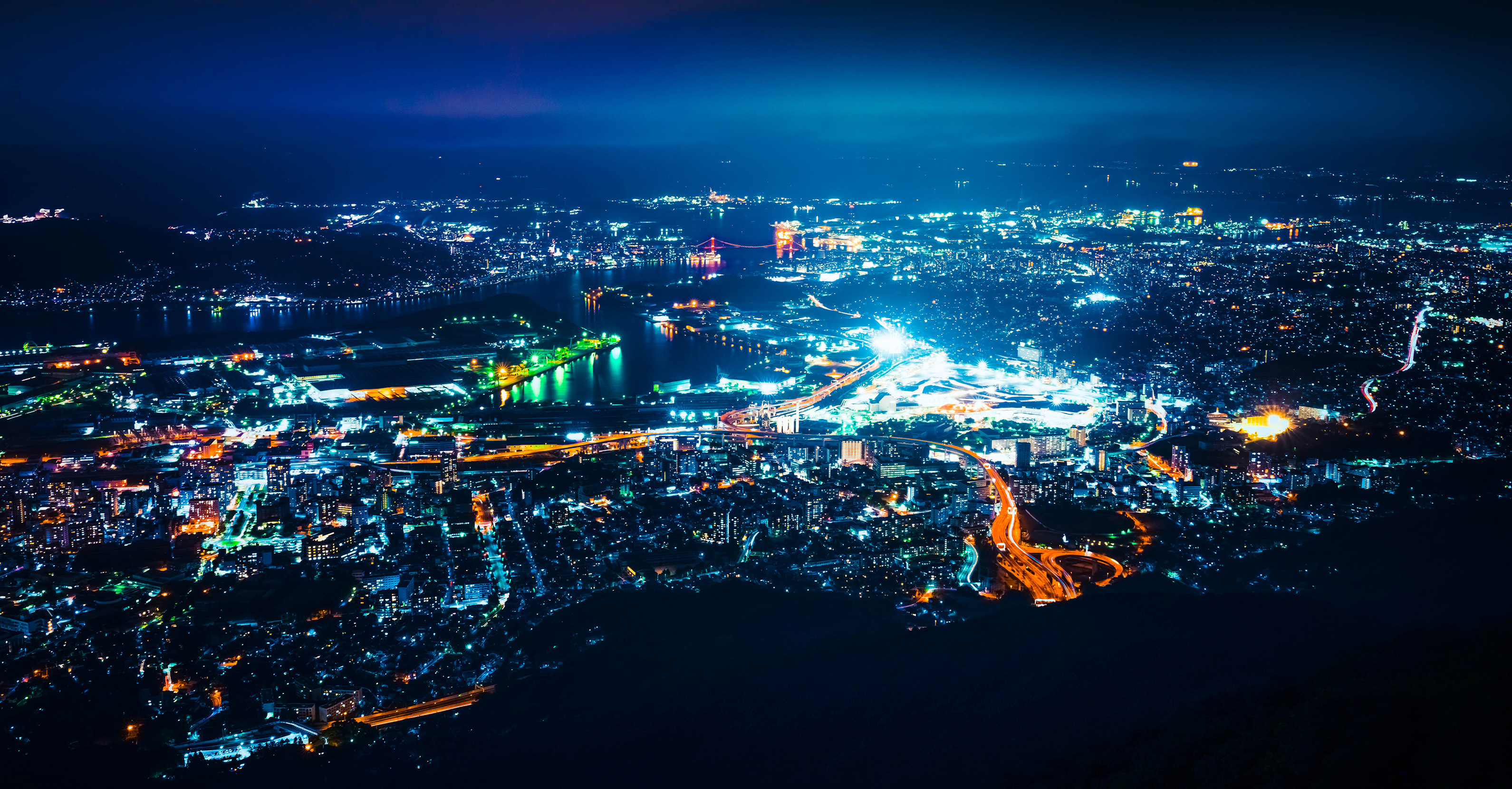 General 3181x1661 city lights night Japan city