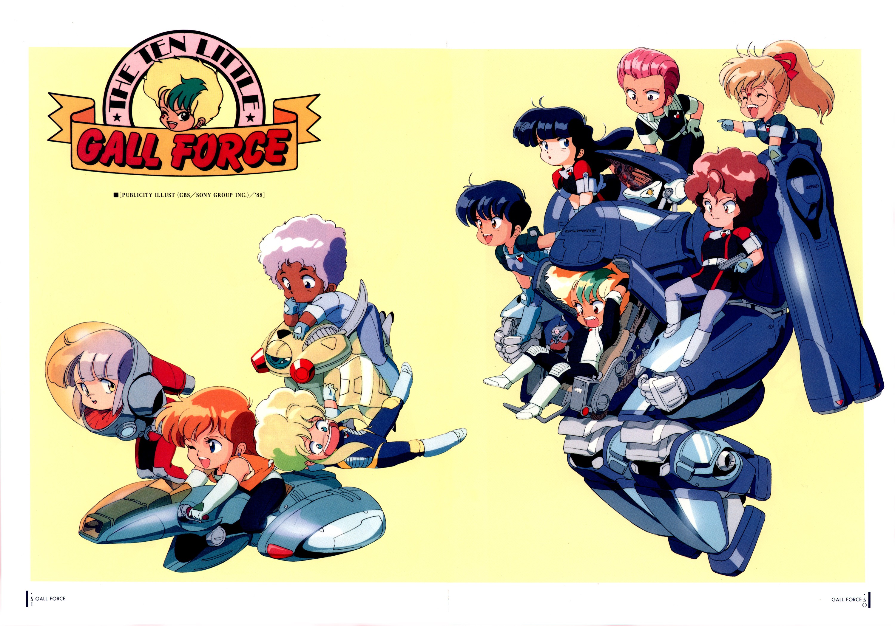 Anime 3000x2100 Gall Force Kenichi Sonoda anime girls science fiction chibi