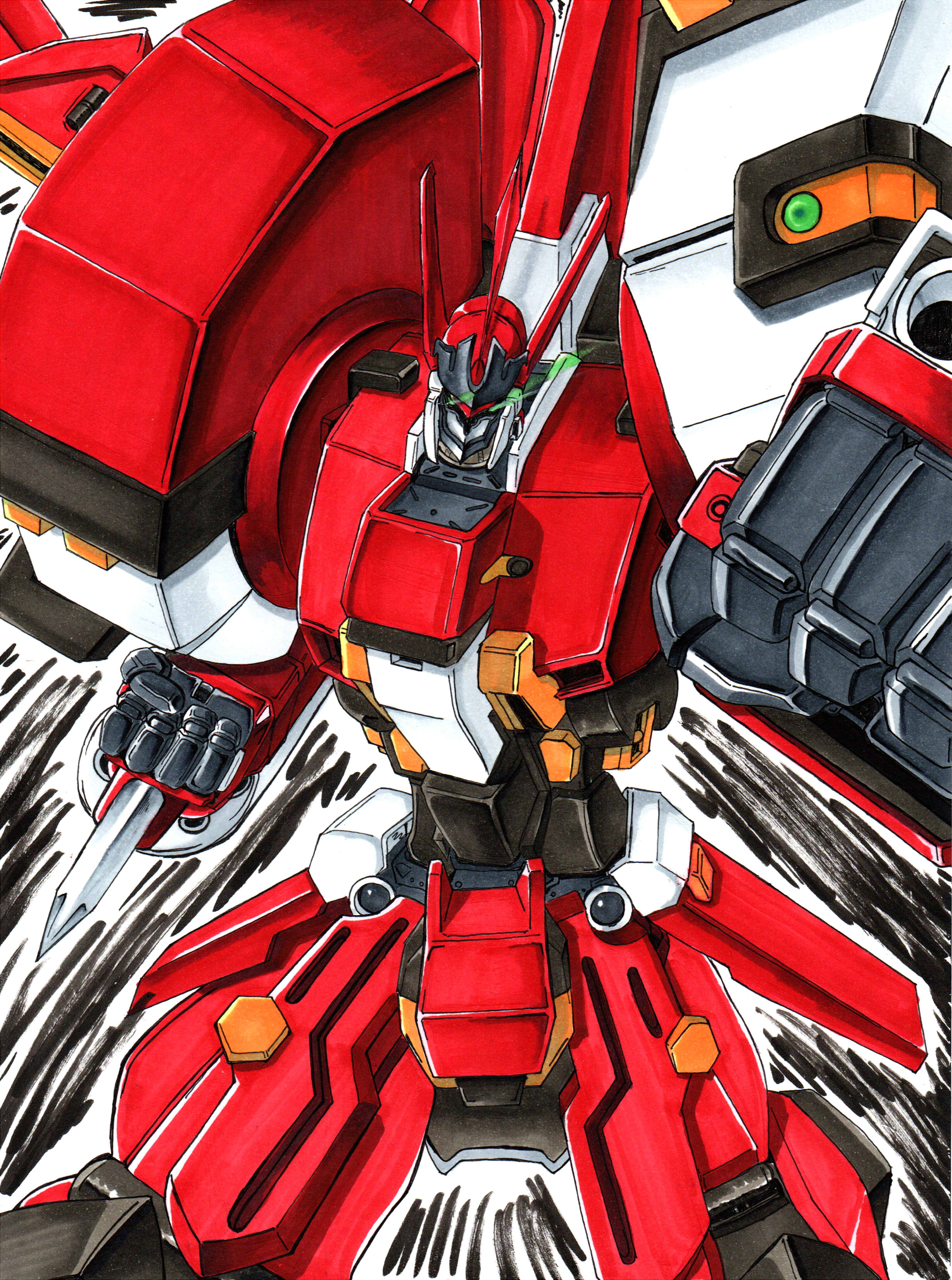 Anime 2456x3300 anime mechs Super Robot Taisen Alteisen Riese artwork digital art fan art