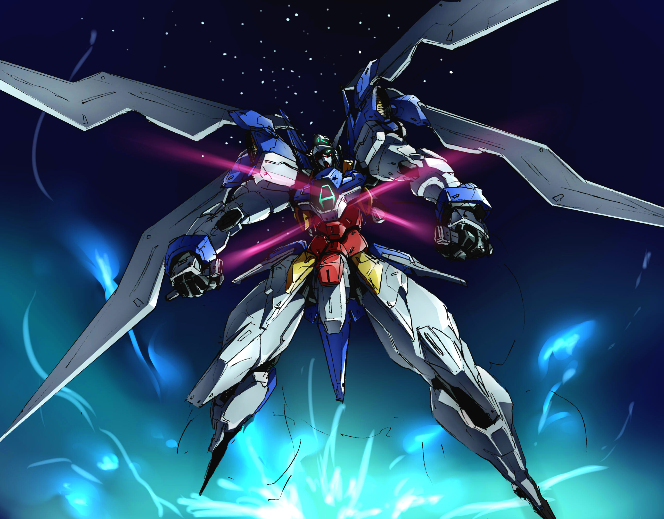 Anime 2575x2011 anime mechs Super Robot Taisen Gundam Mobile Suit Gundam AGE artwork digital art fan art Gundam AGE-2 Normal