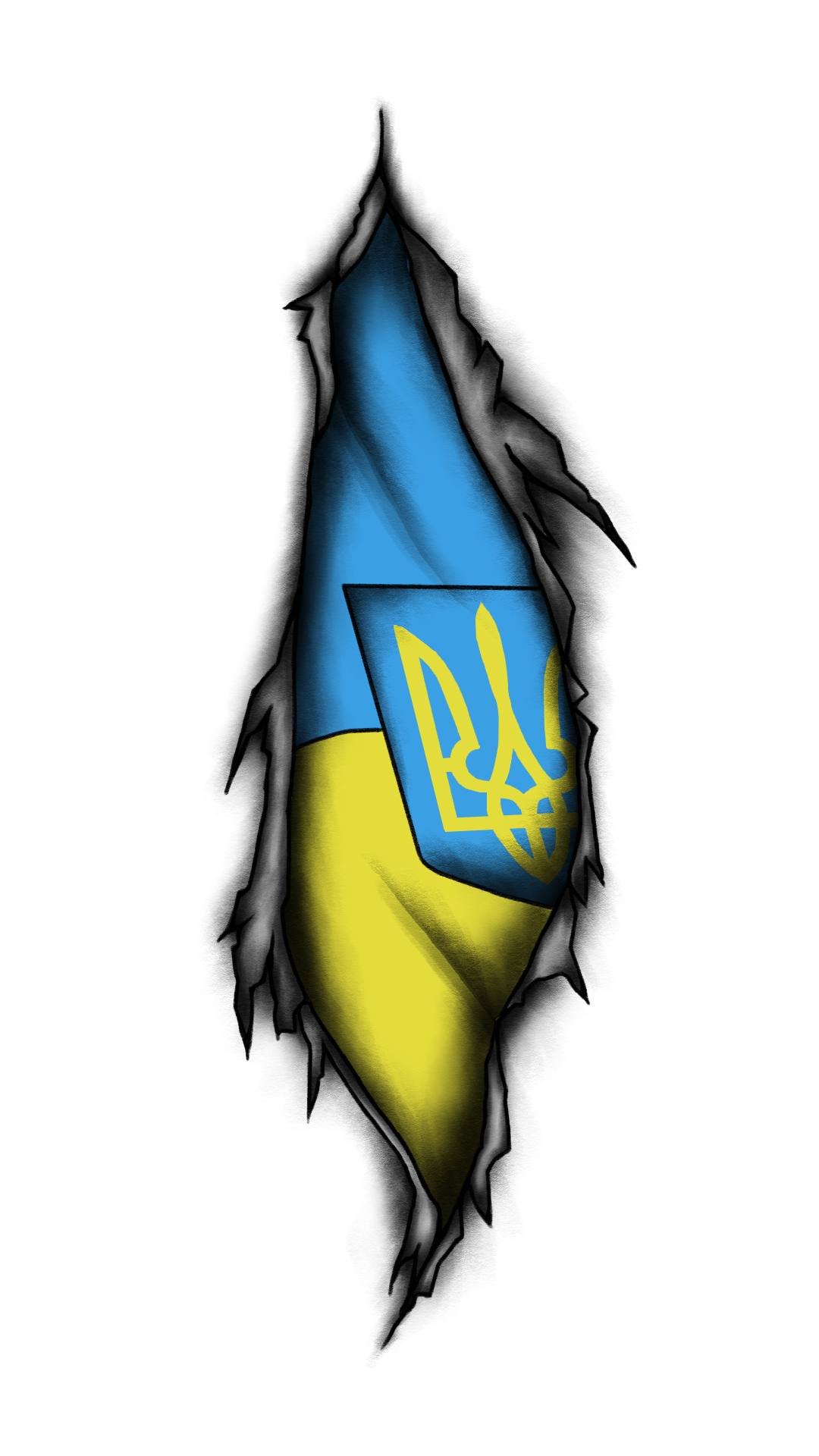 General 1080x1920 white background simple background flag Ukraine