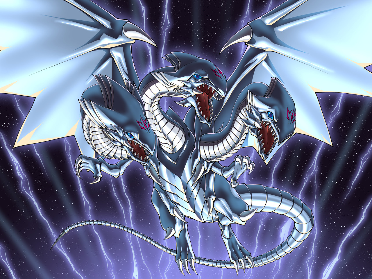 Anime 1280x960 Blue-Eyes Ultimate Dragon anime dragon Trading Card Games Yu-Gi-Oh! artwork digital art fan art