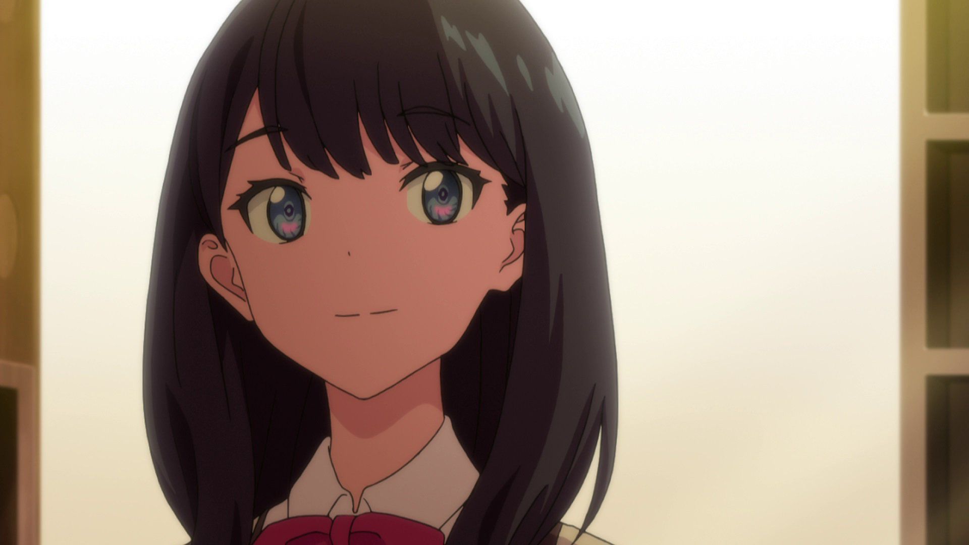 Anime 1920x1080 anime anime girls Anime screenshot SSSS.GRIDMAN Takarada Rikka long hair black hair