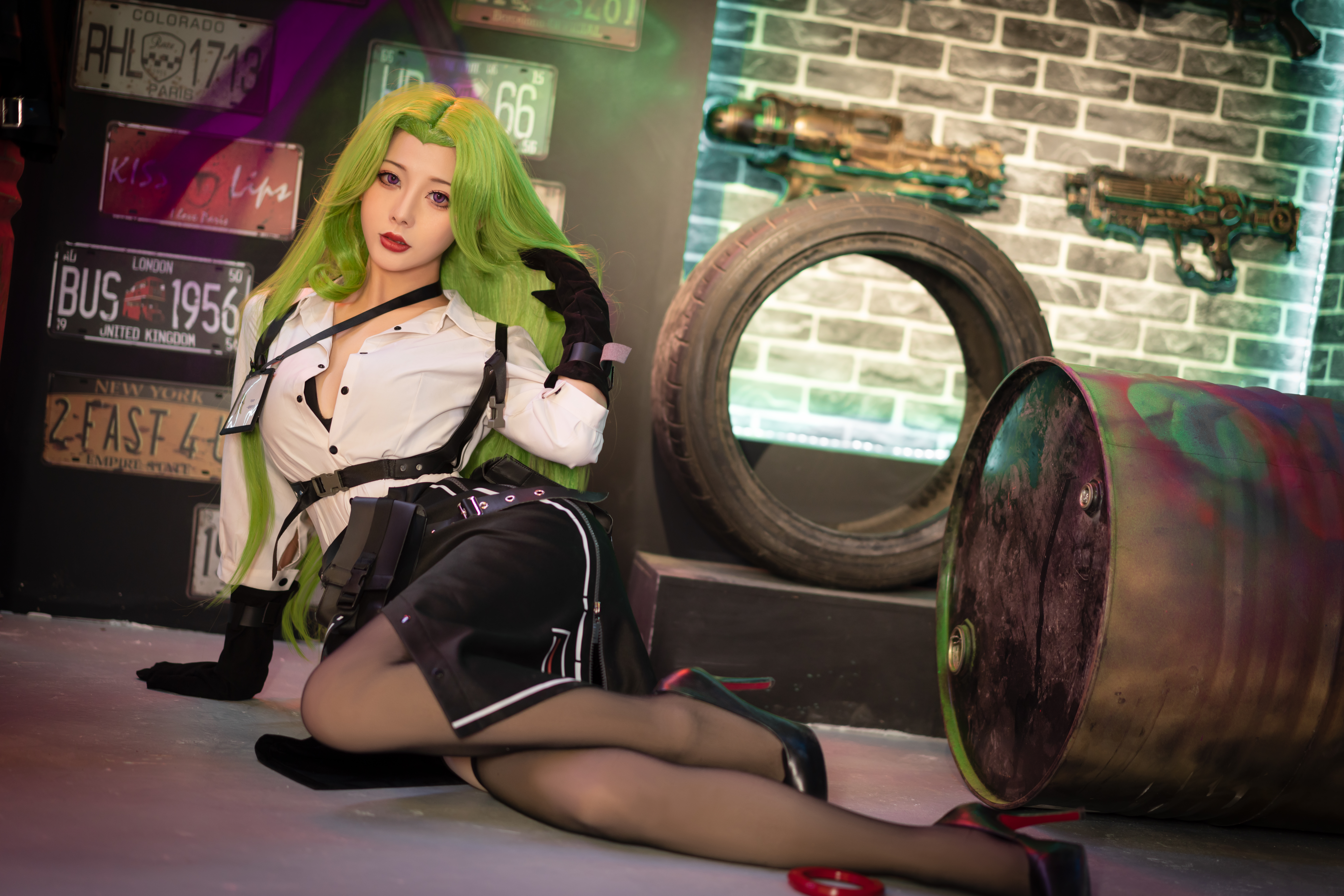 People 7952x5304 Mirror 2: Project X cosplay green hair Asian women