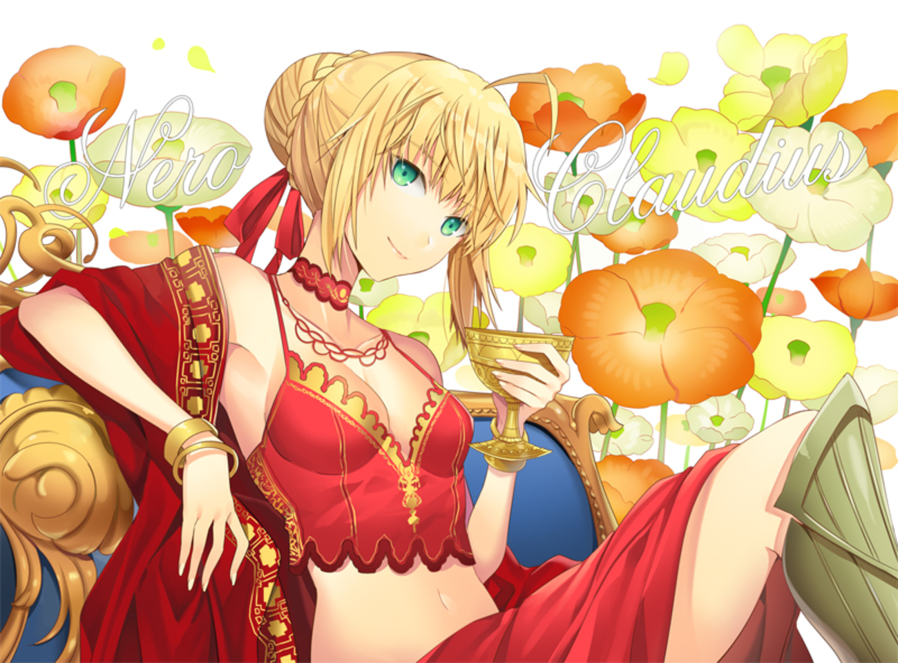 Anime 1300x960 anime anime girls Fate series Fate/Extra Fate/Extra CCC Fate/Grand Order Nero Claudius blonde boobs artwork digital art fan art