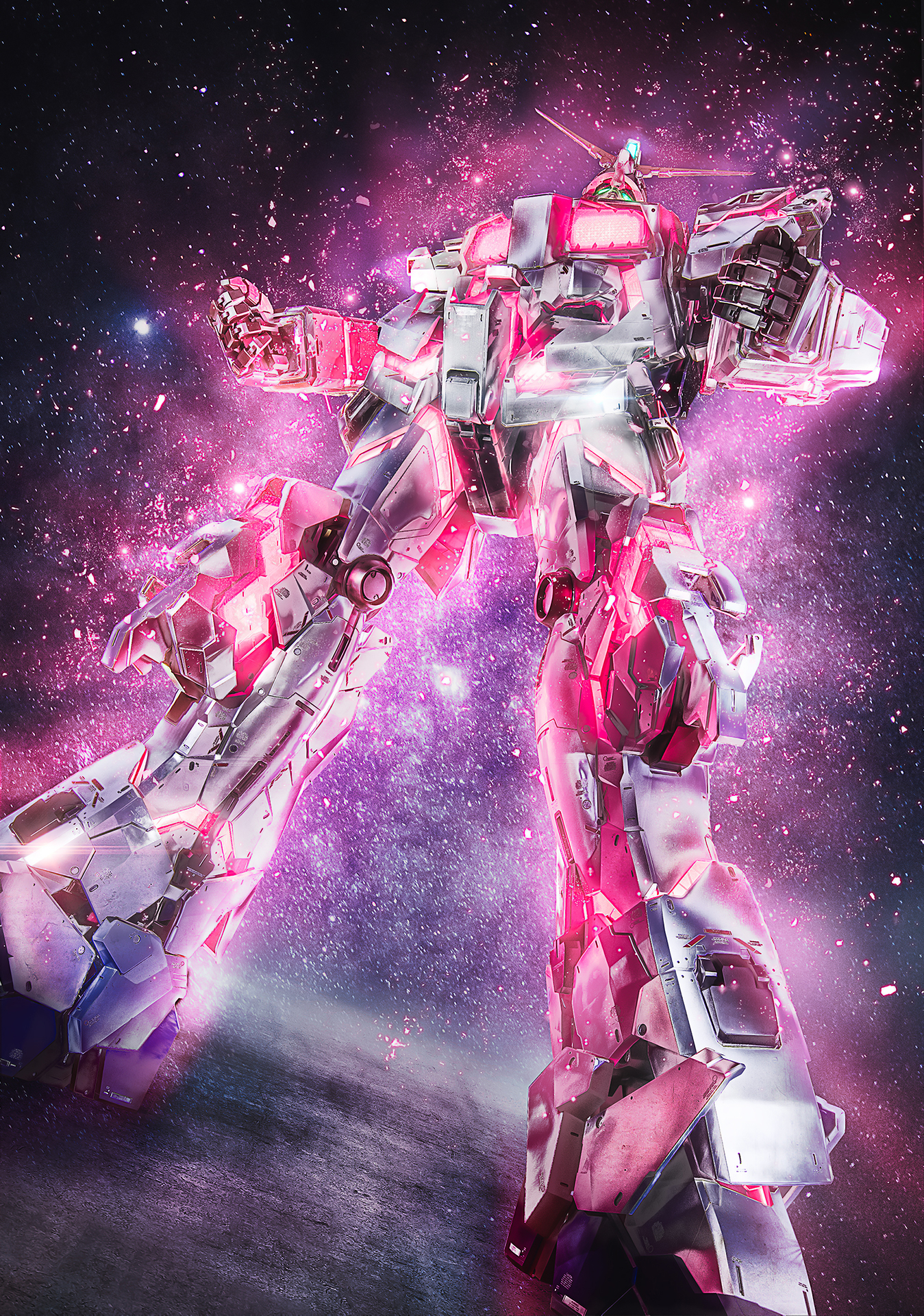 Anime 1349x1921 anime mechs Gundam Mobile Suit Gundam Unicorn RX-0 Unicorn Gundam Super Robot Taisen artwork digital art fan art