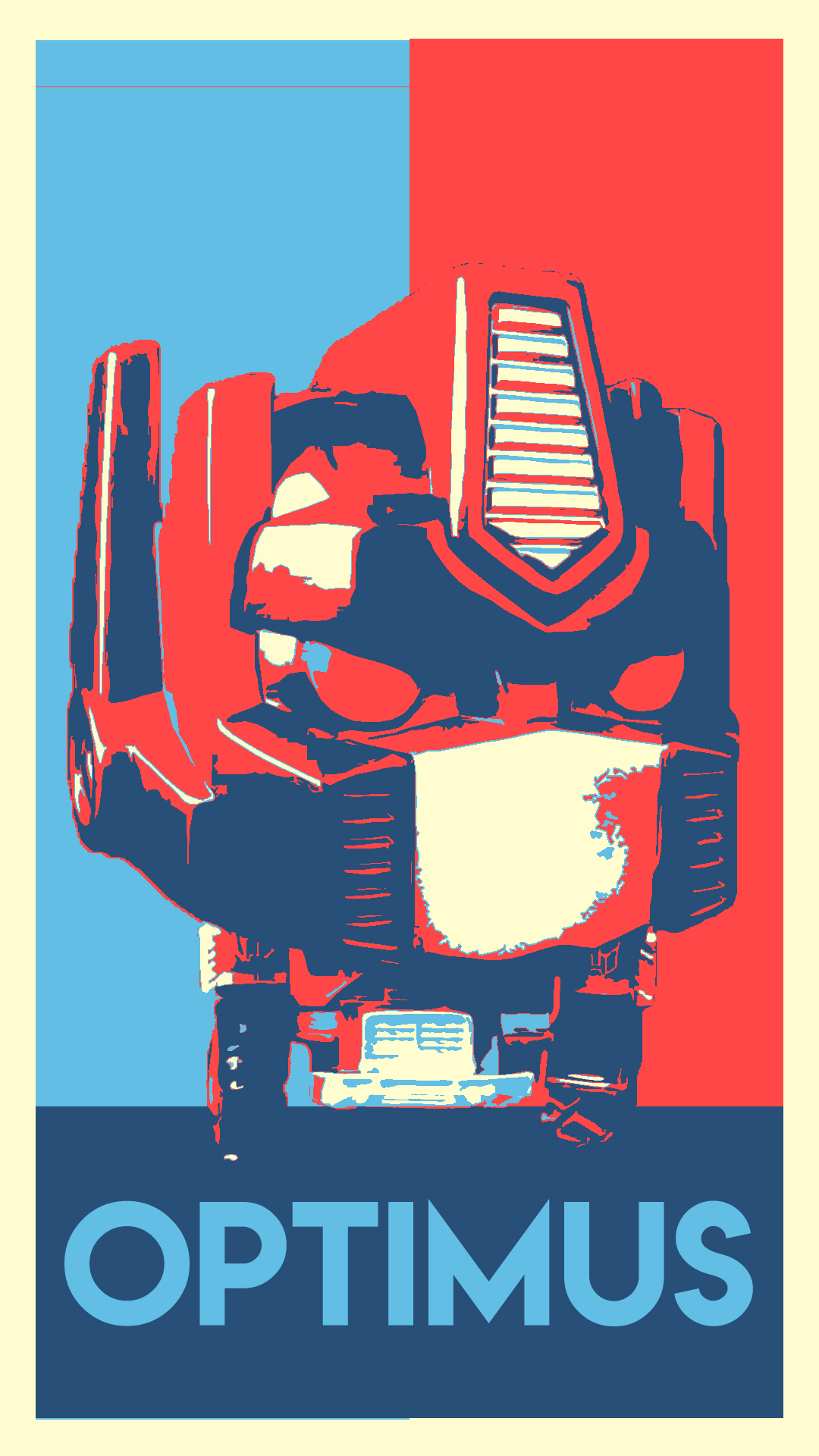 General 1080x1920 Transformers Autobots poster red blue Hasbro Optimus Prime portrait display artwork