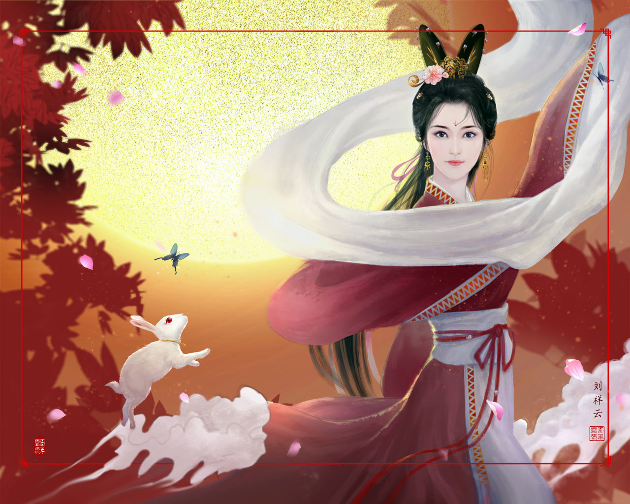 General 1280x1024 digital art original characters fantasy girl hiLiuyun