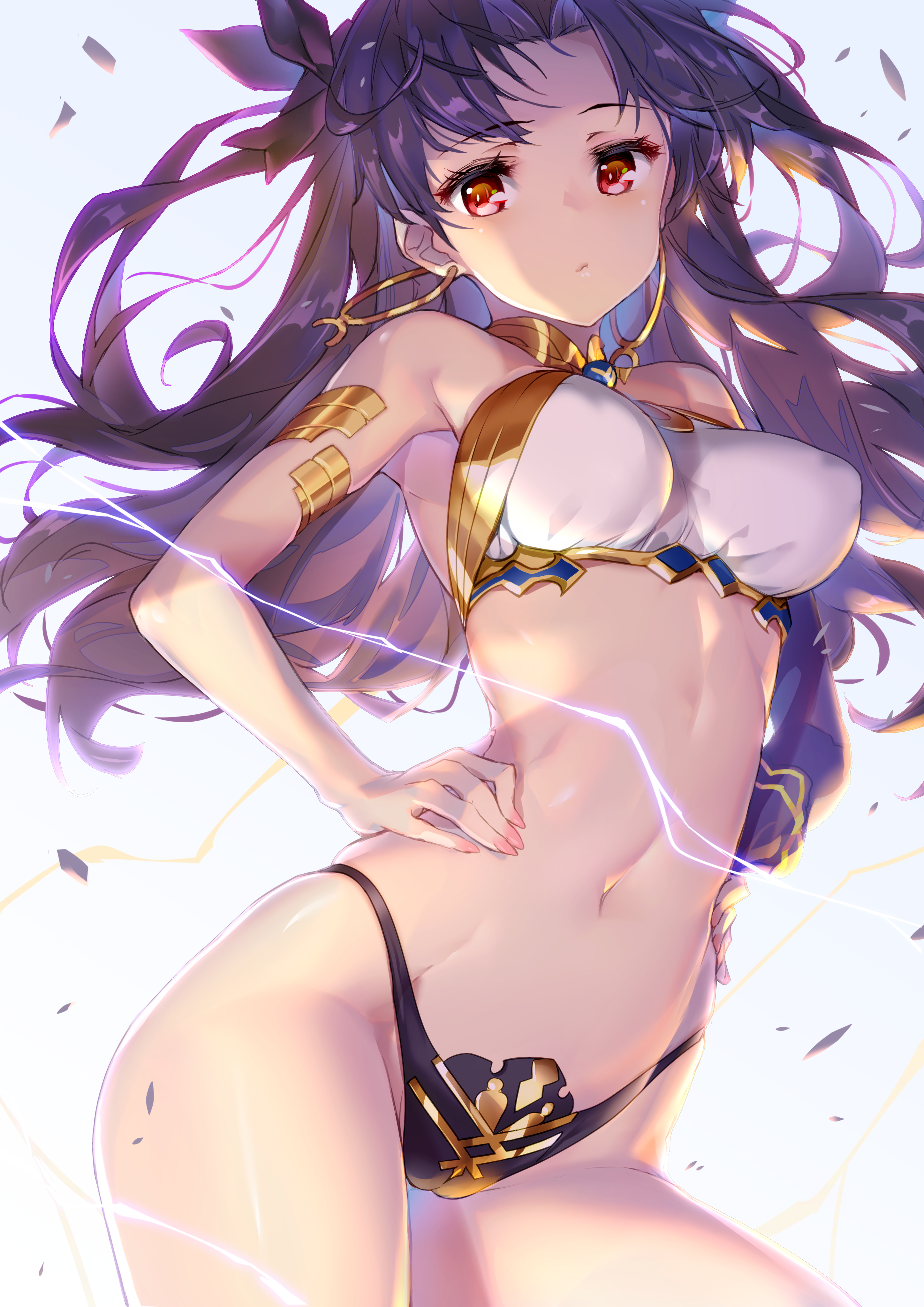 Anime 2894x4093 Fate/Grand Order Fate series thighs belly button red eyes armpits portrait display anime anime girls ecchi 2D Ishtar (Fate/Grand Order) White Spider (artist)