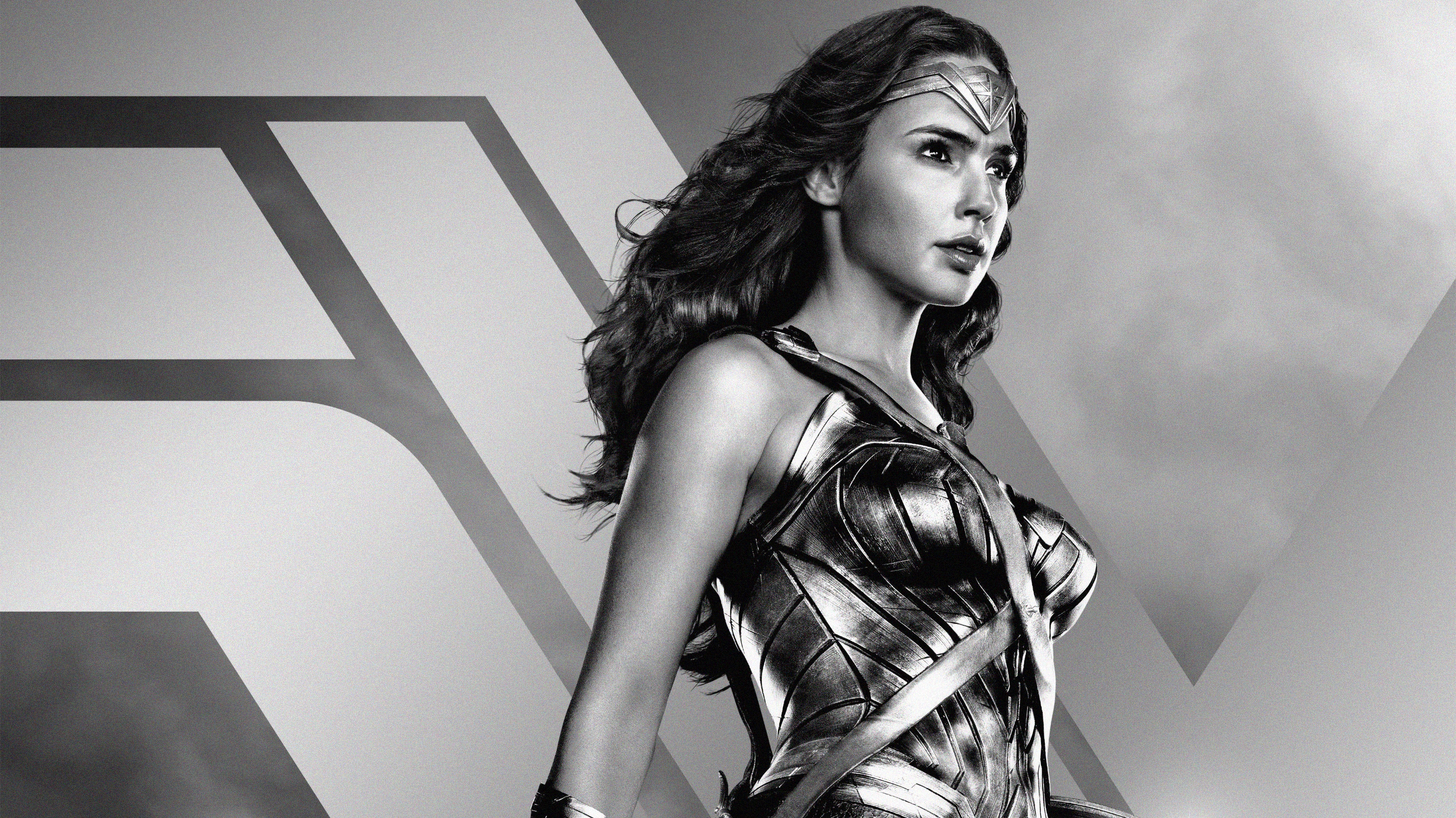 People 3375x1898 Wonder Woman DC Comics Zack Snyder's Justice League Gal Gadot movies monochrome women