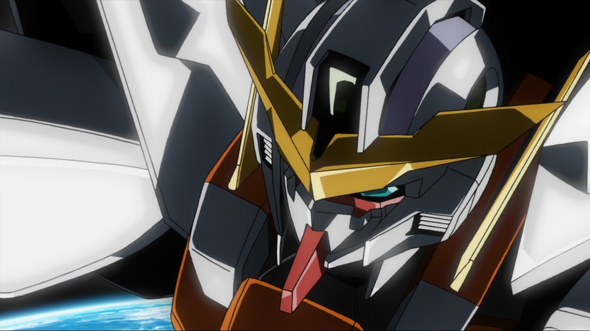 Anime 1920x1080 anime Anime screenshot Mobile Suit Gundam 00 Super Robot Taisen Gundam artwork digital art Gundam Kyrios