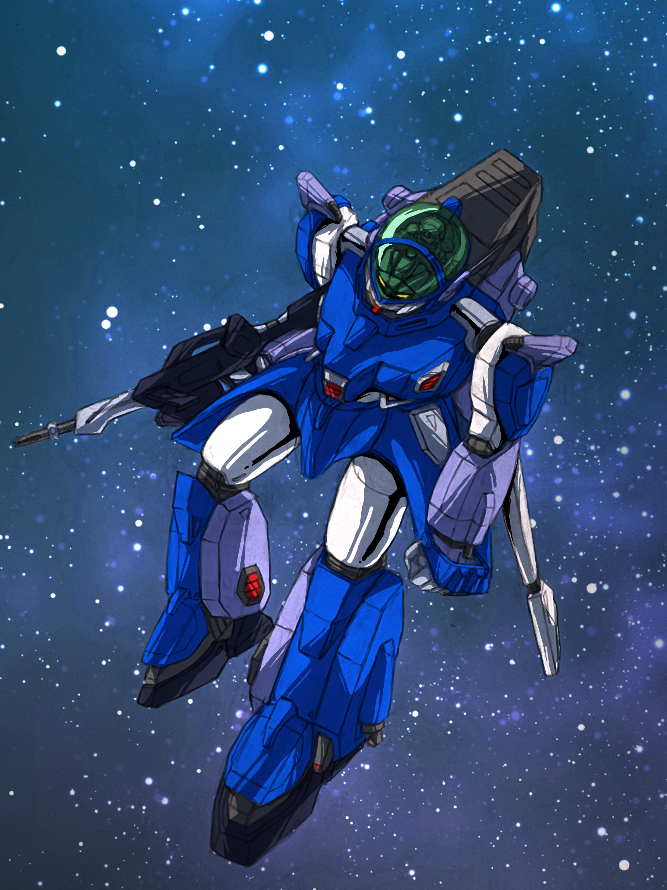 Anime 2250x3000 anime mechs Layzner Blue Meteor SPT Layzner Super Robot Taisen artwork digital art fan art
