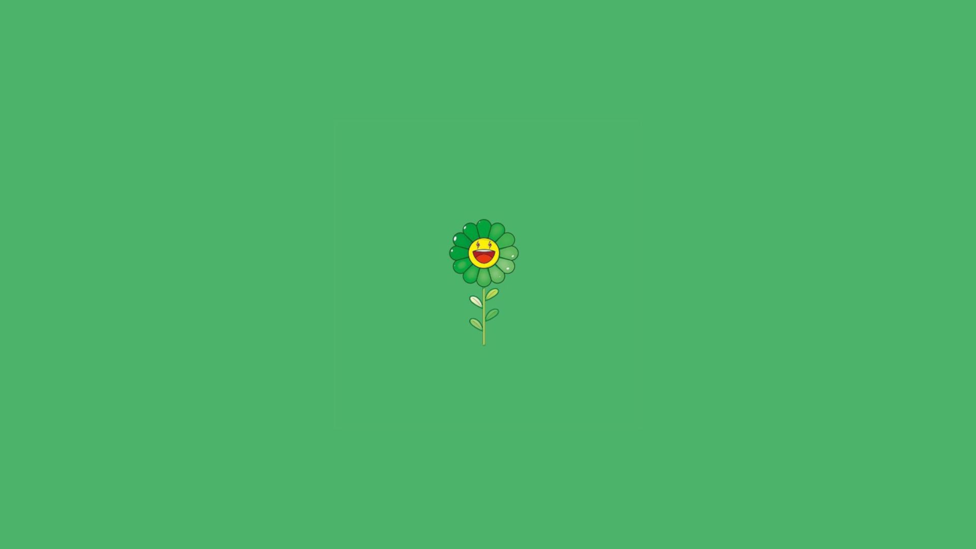 General 1920x1080 simple background green green background flowers