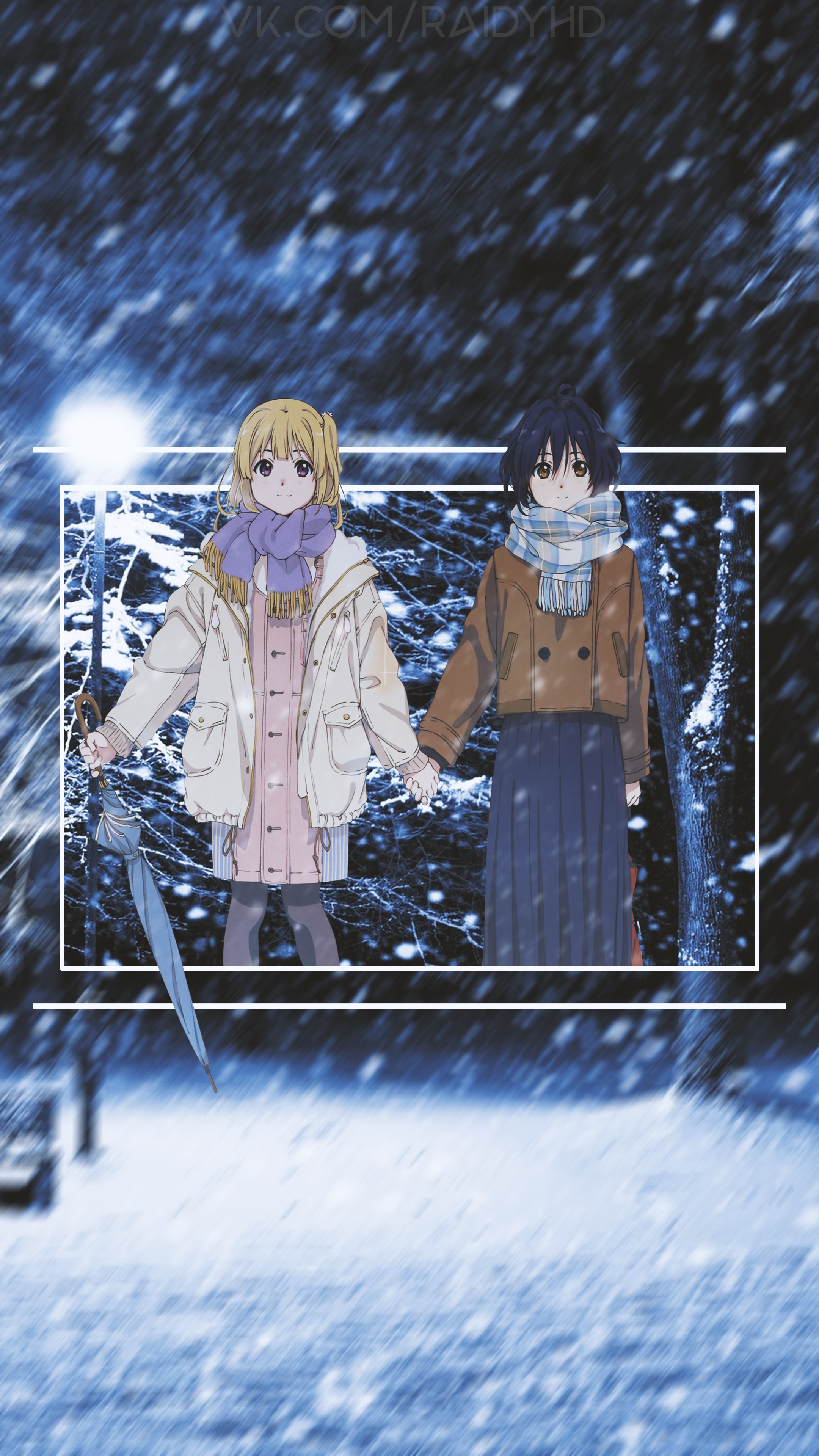 Anime 2160x3840 anime anime girls picture-in-picture snow