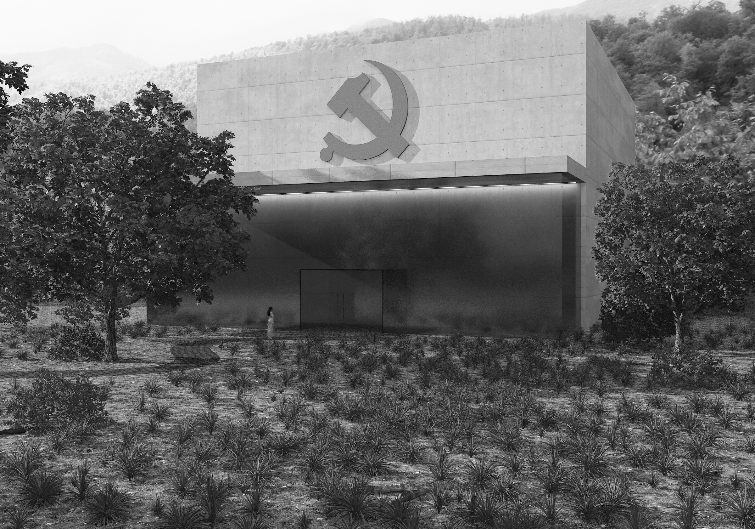 General 2400x1680 communism architecture hammer and sickle China monochrome