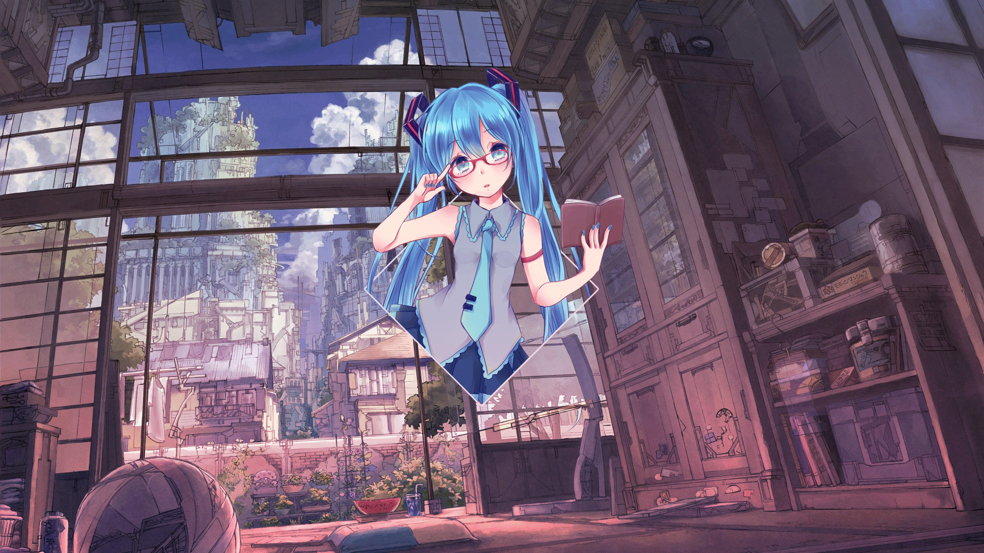 Anime 1920x1080 anime anime girls Hatsune Miku Vocaloid digital art picture-in-picture