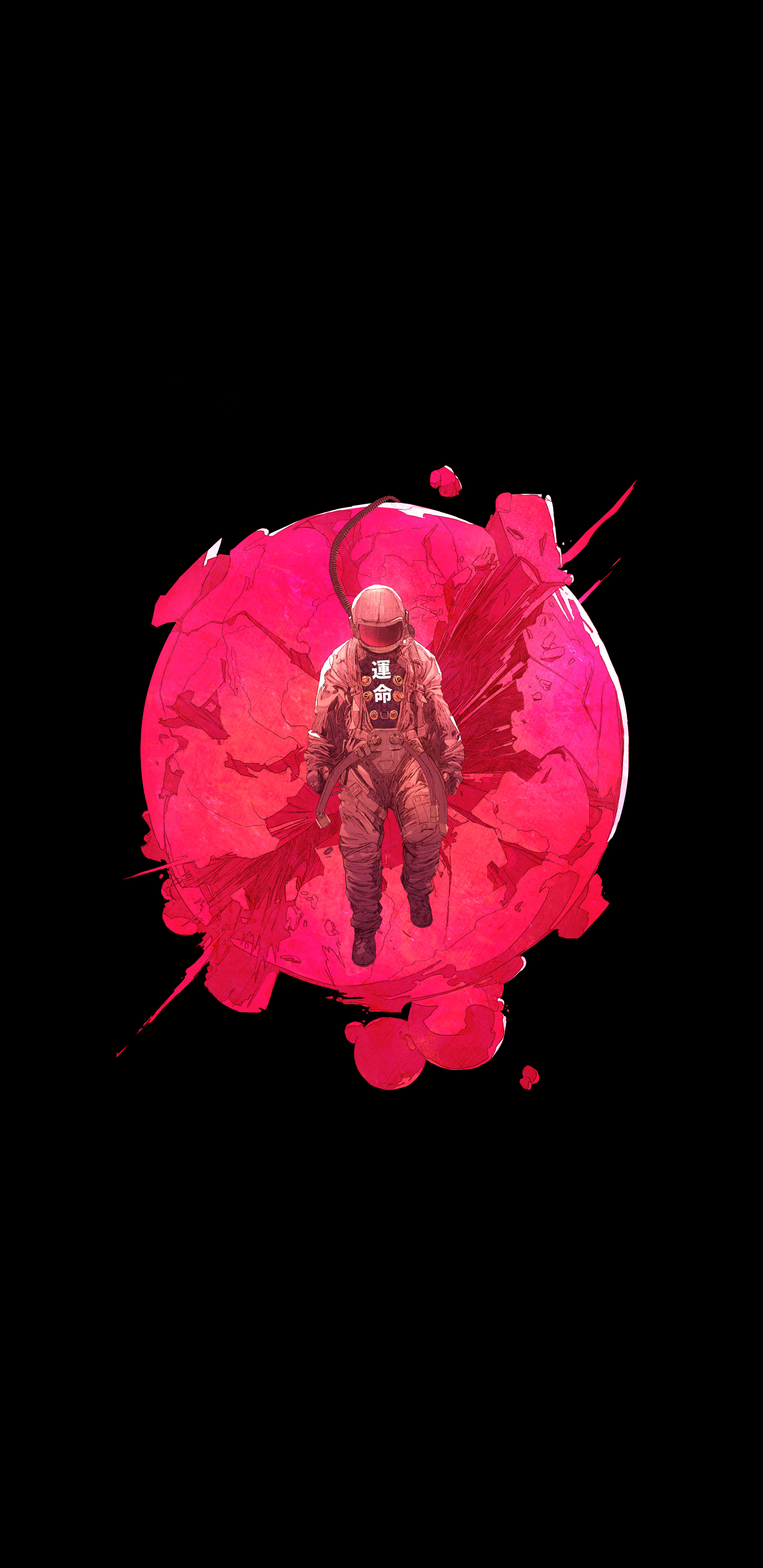General 1440x2960 artwork astronaut red pink