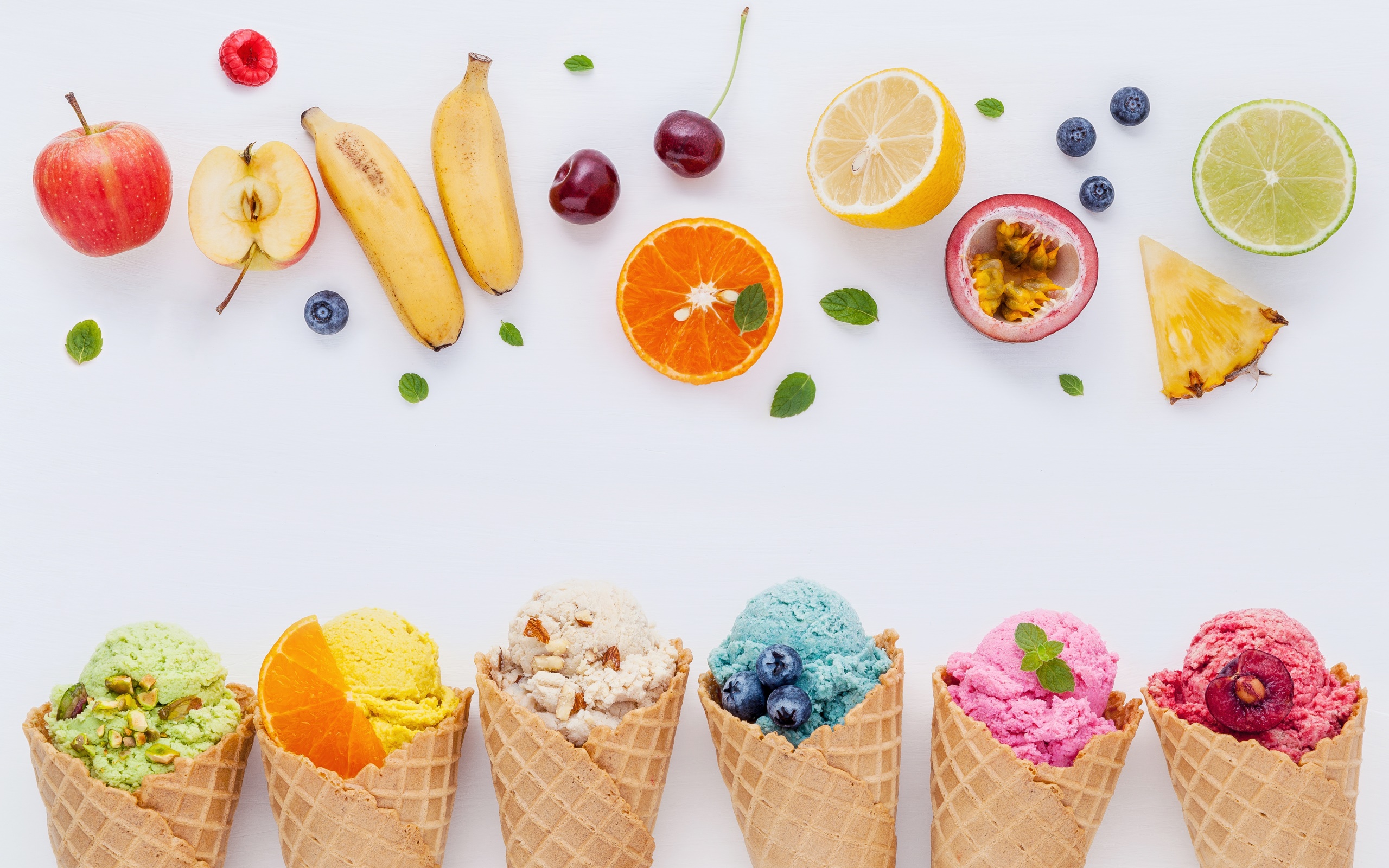 General 2560x1600 fruit ice cream food sweets simple background