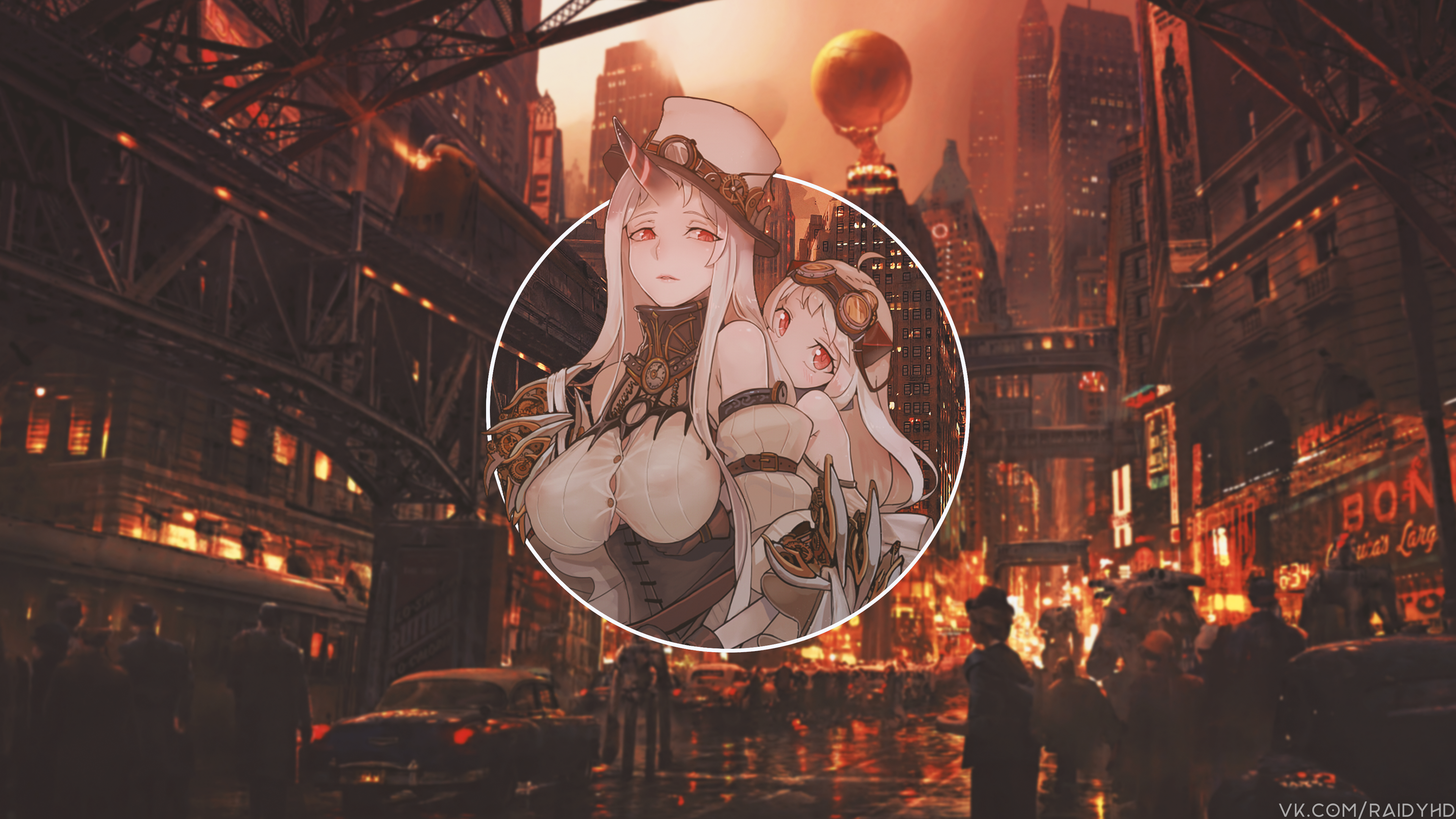 Anime 3840x2160 anime girls anime picture-in-picture steampunk Kantai Collection big boobs
