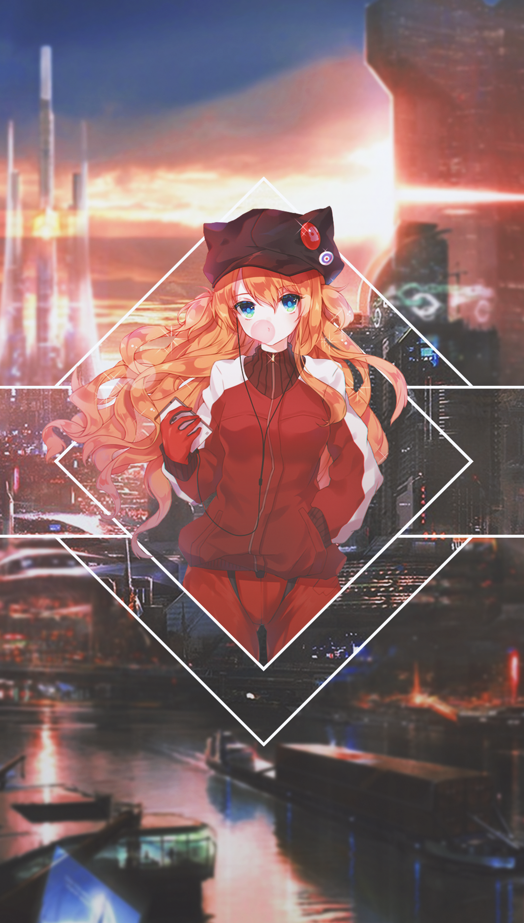 Anime 1080x1902 anime anime girls picture-in-picture blue eyes Neon Genesis Evangelion Asuka Langley Soryu