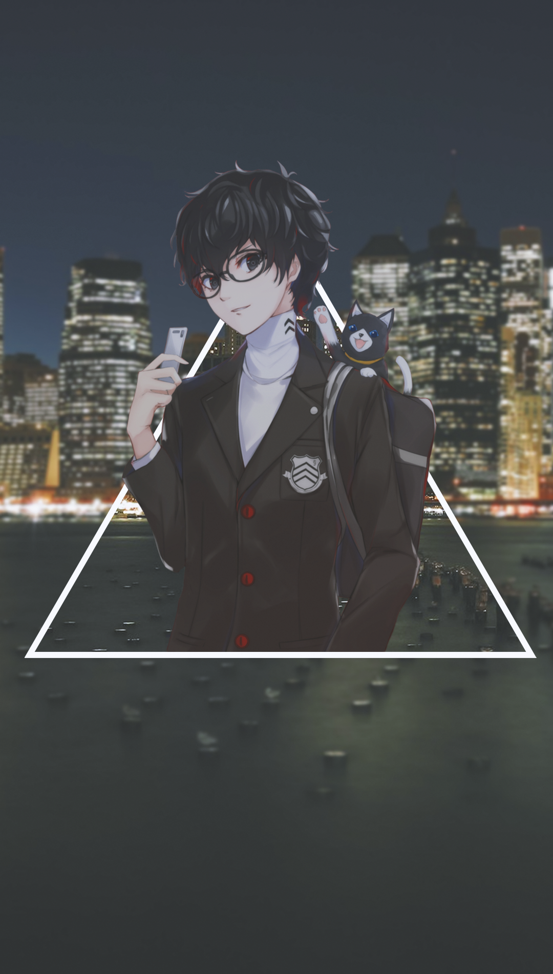 Anime 1080x1902 anime anime boys picture-in-picture Persona series Persona 5 Protagonist (Persona 5)