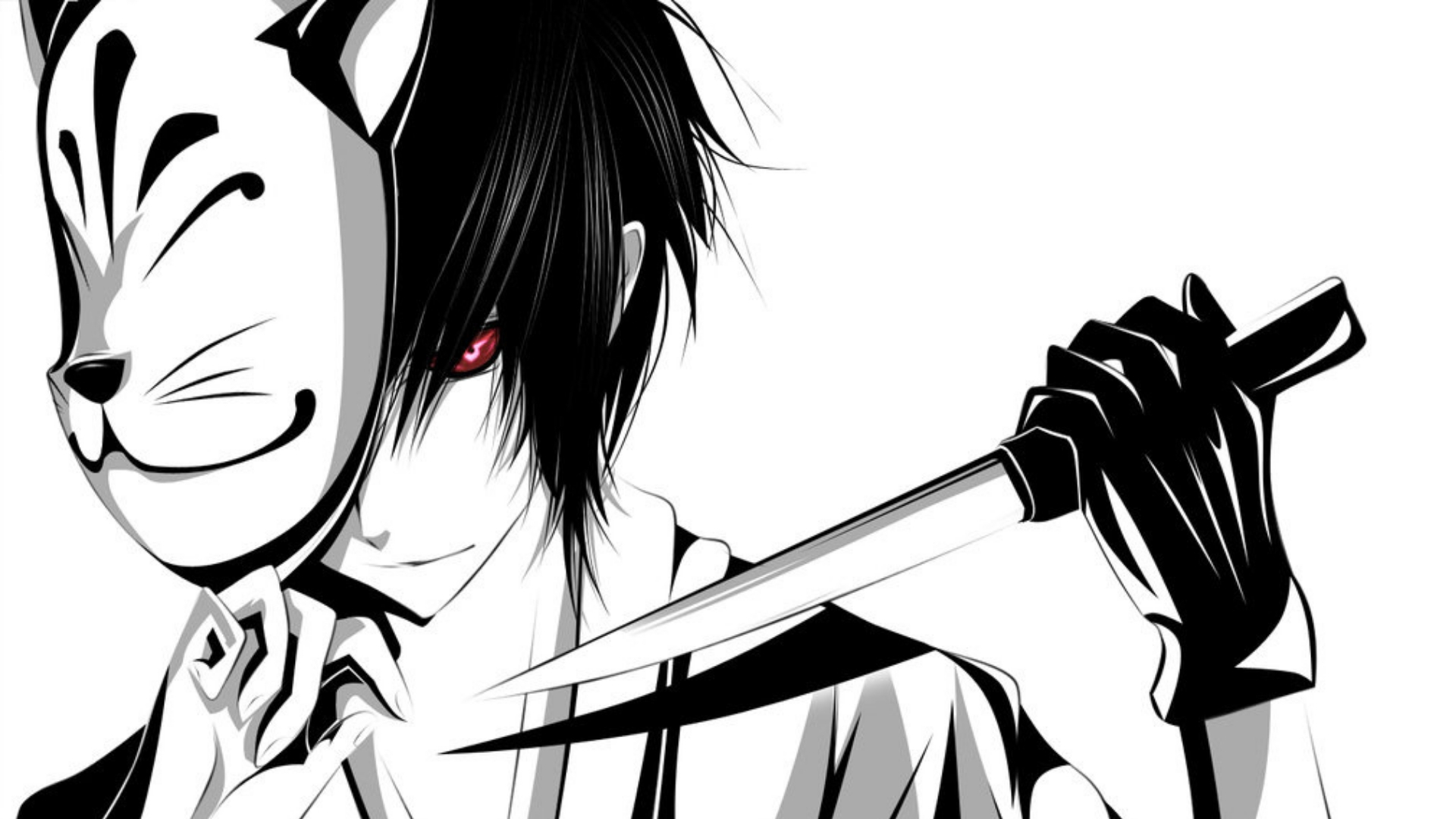 Anime 1920x1080 anime anime boys monochrome mask knife Code Geass