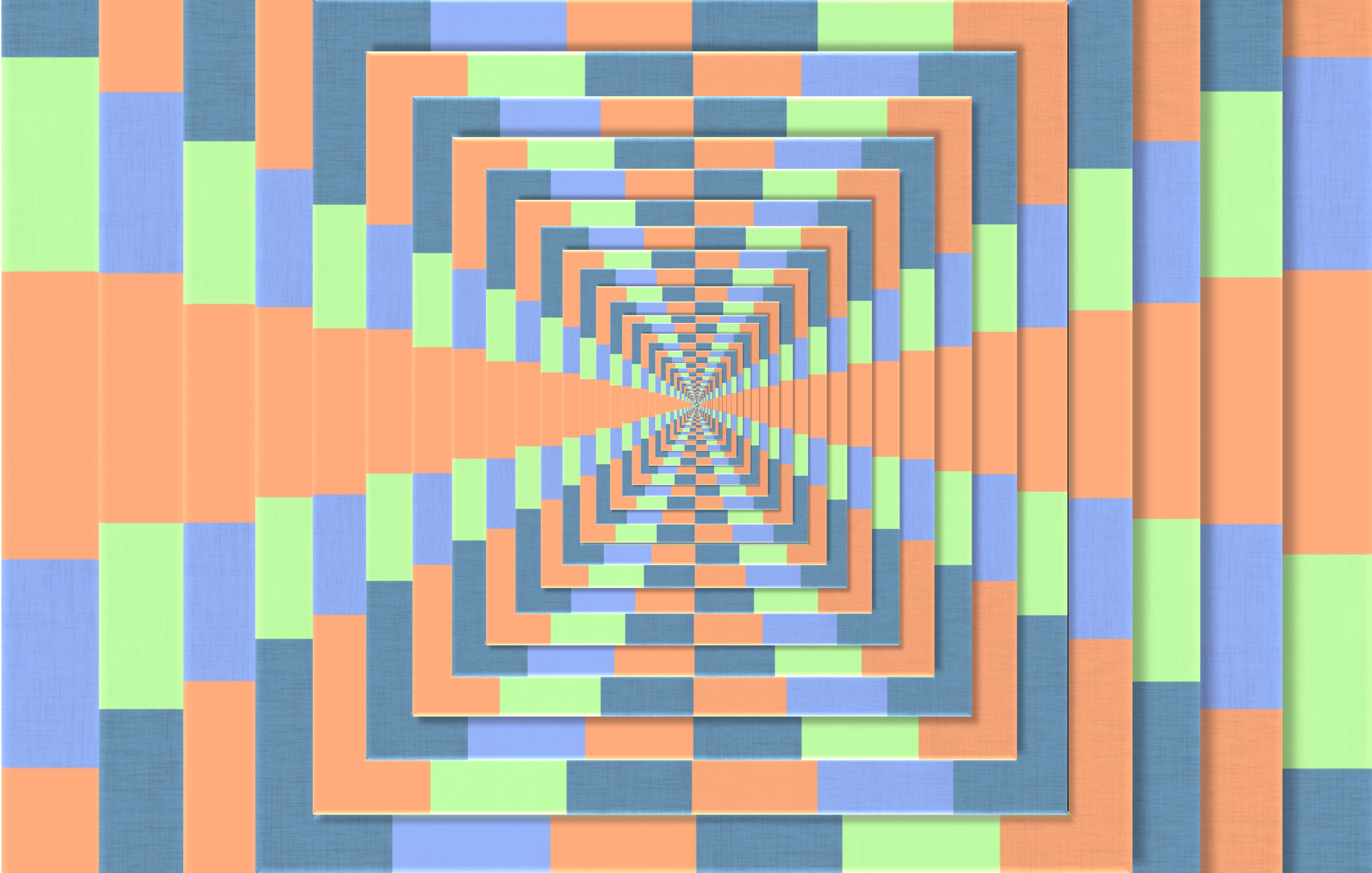 General 3000x1910 digital art optical illusion abstract orange green