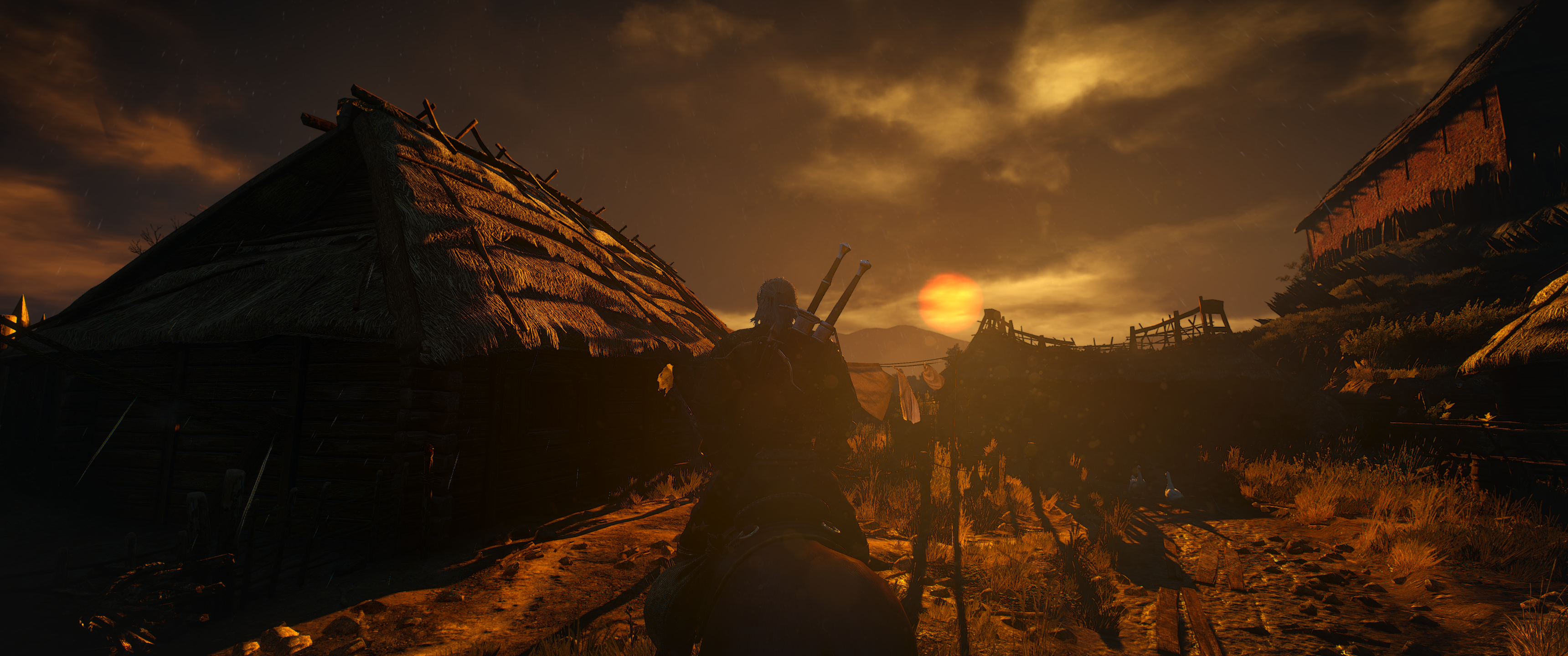 General 3440x1440 PC gaming The Witcher The Witcher 3: Wild Hunt landscape Geralt of Rivia sea mountains