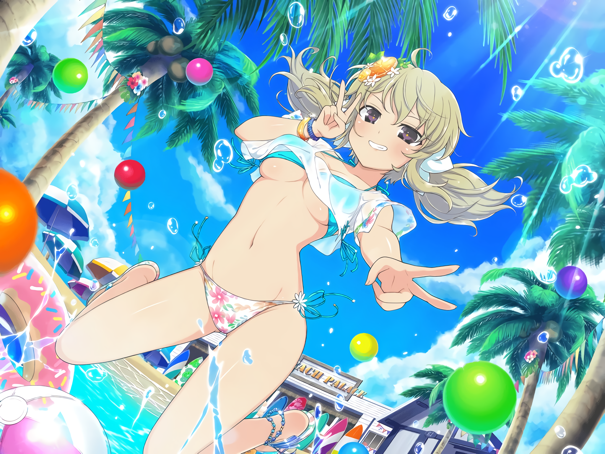 Anime 2048x1536 anime anime girls wet bikini Senran Kagura underboob Kafuru (...