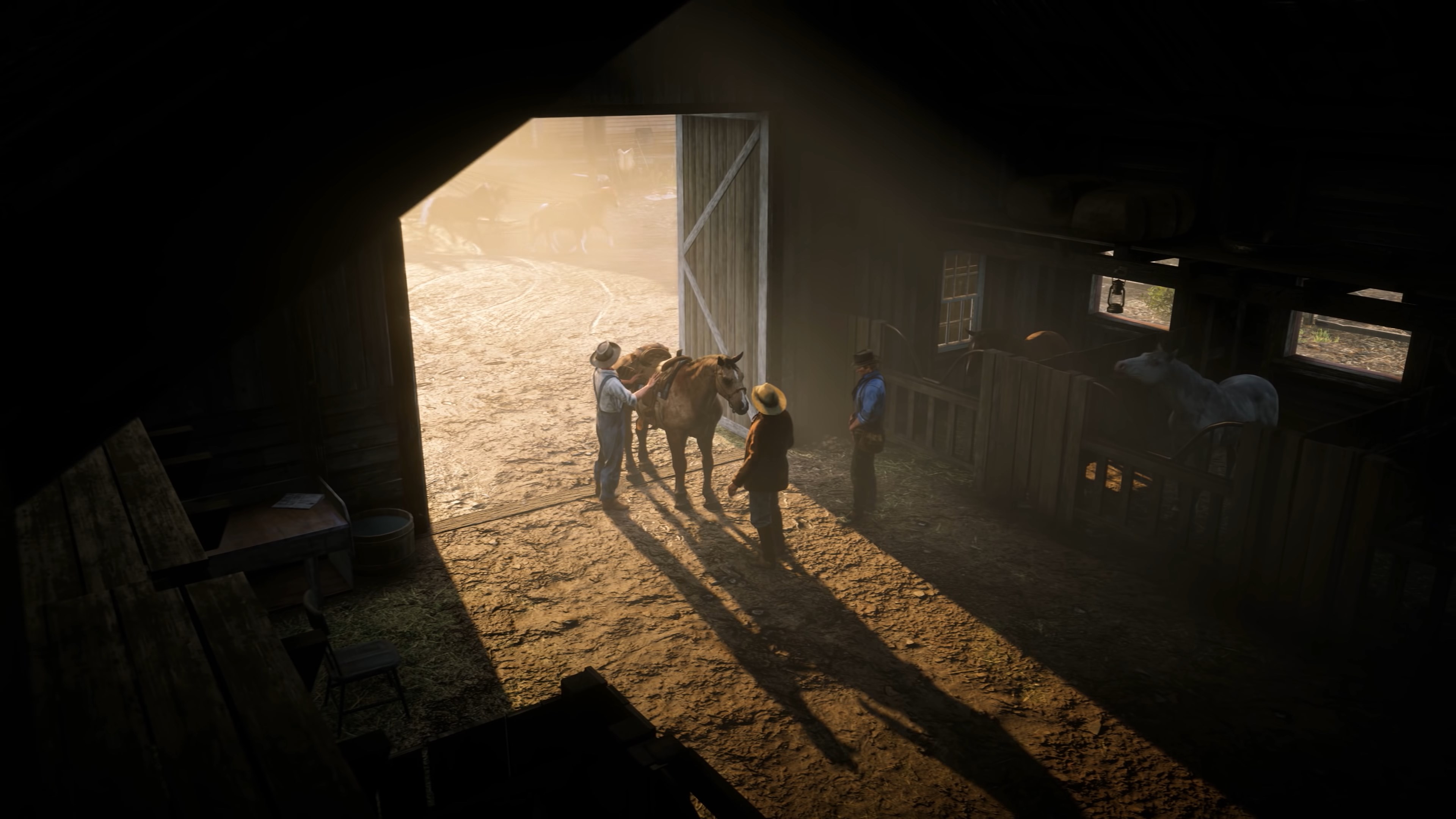 General 3840x2160 Rockstar Games Red Dead Redemption 2 video games Arthur Morgan stable horse
