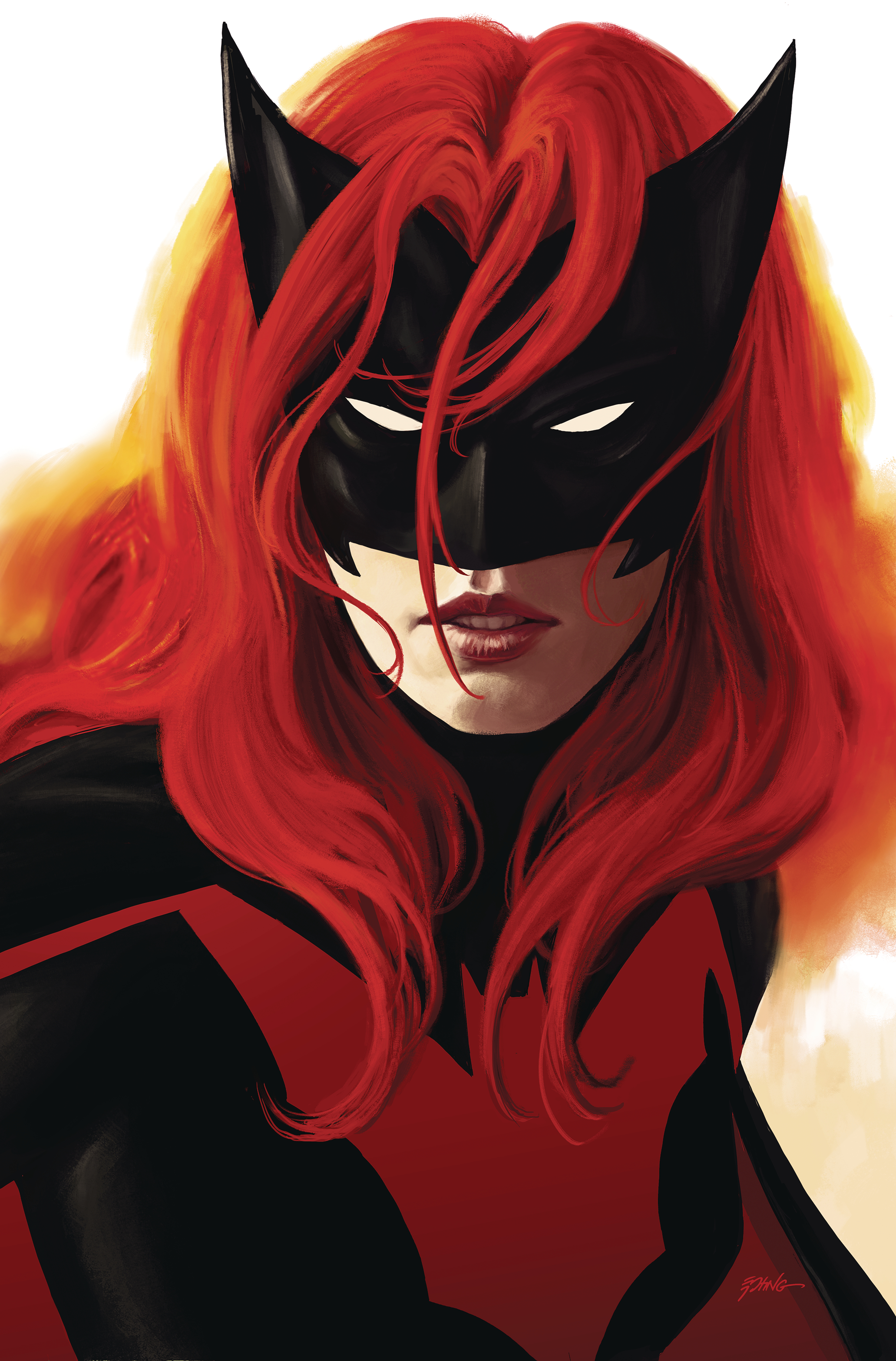 General 2063x3131 Batwoman DC Comics redhead artwork portrait display Batman women mask red lipstick long hair