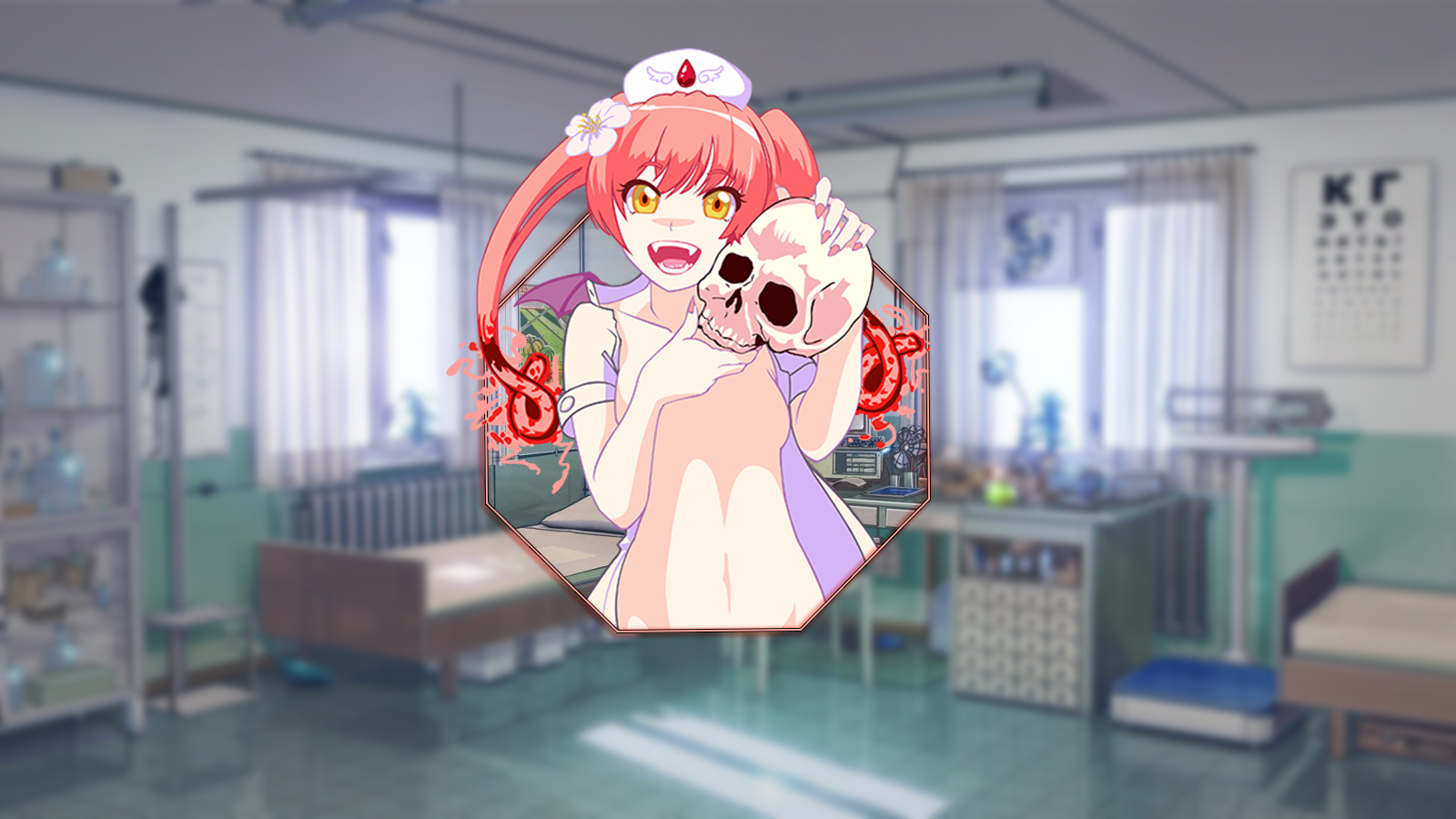 Anime 1600x900 Ebola-chan 4chan skull