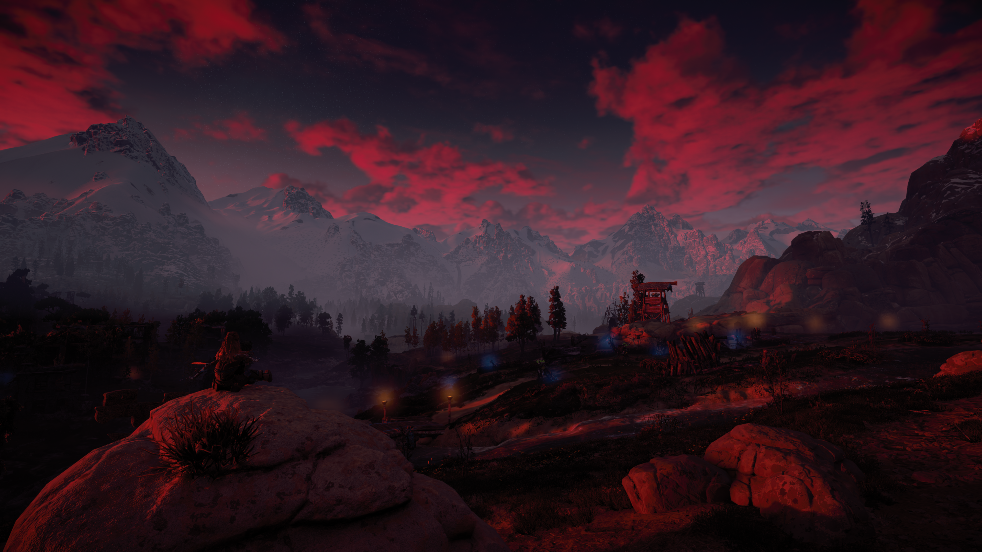General 3840x2160 Horizon: Zero Dawn PlayStation 4 video games sky dark mountains screen shot