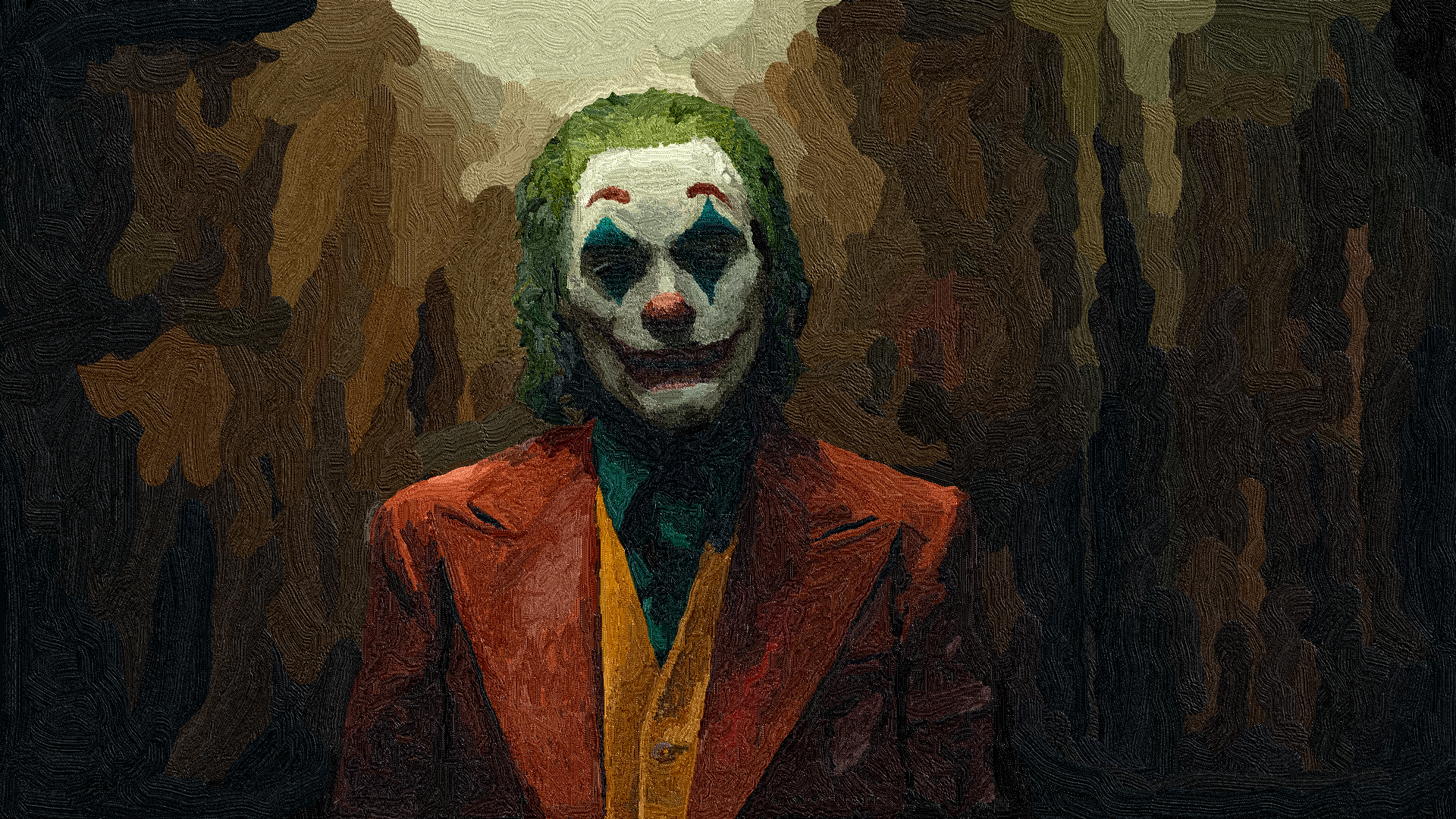 General 1920x1080 Joker (2019 Movie) paint brushes 2019 (year) movies artwork Joaquin Phoenix actor DC Comics villains