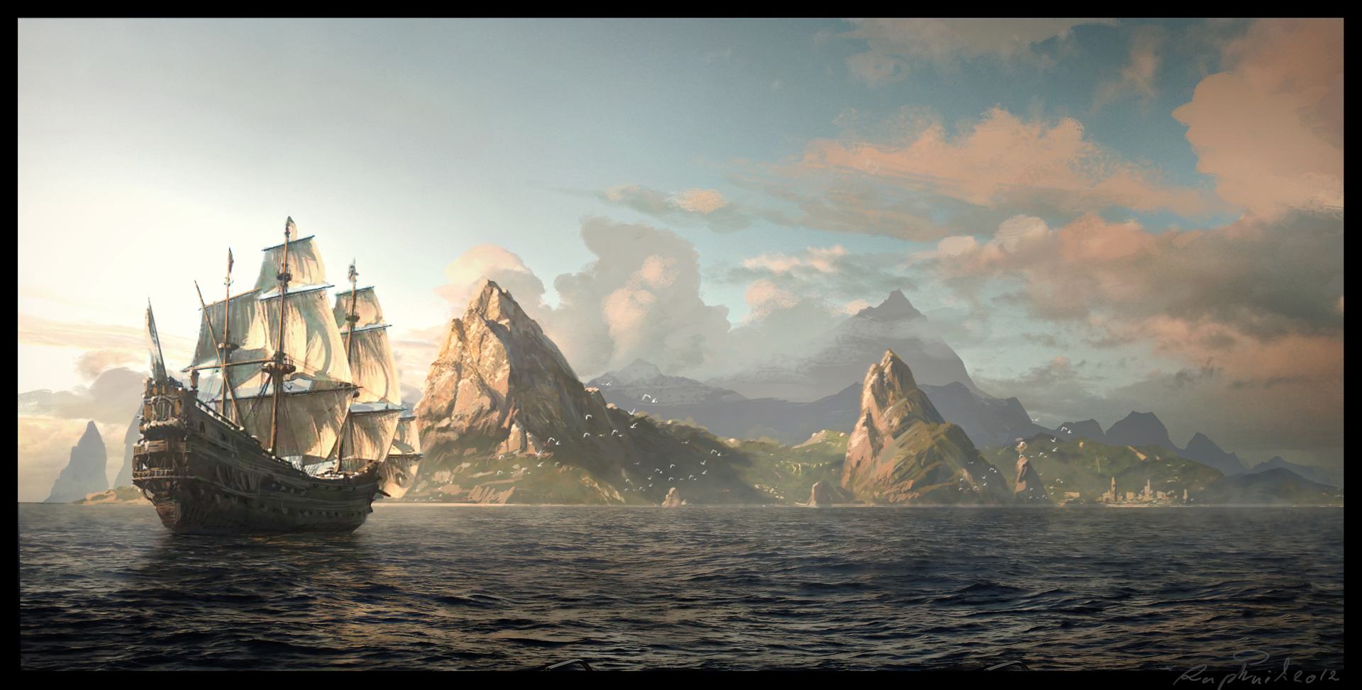General 1920x973 Assassin's Creed Assassin's Creed: Black Flag artwork video games ship sailing ship sea