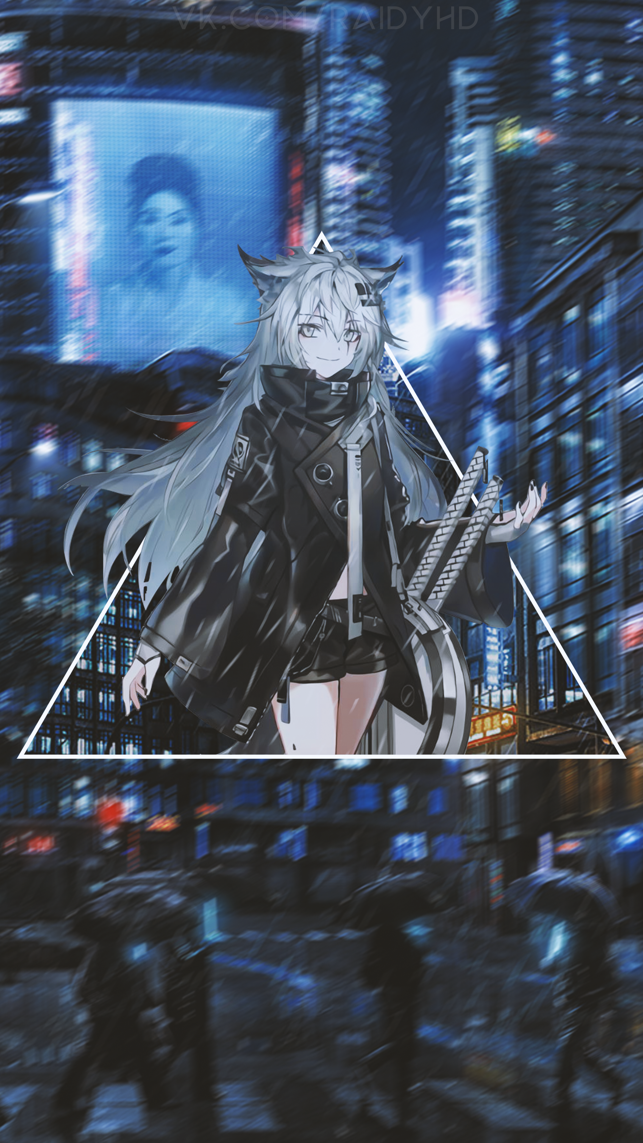 Anime 2160x3840 anime girls anime picture-in-picture urban city rain long hair