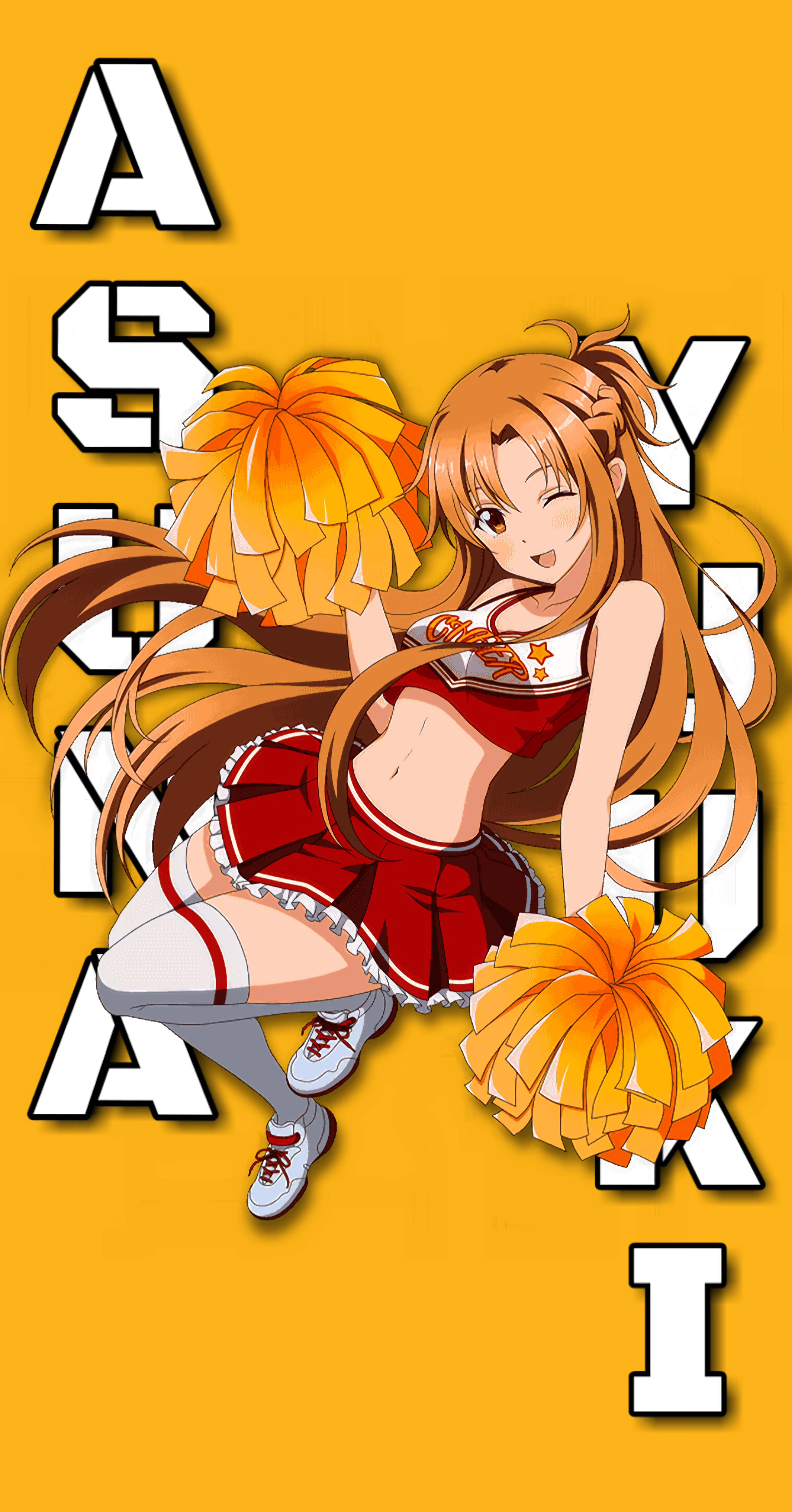 Anime 3032x5792 anime anime girls Sword Art Online cheerleaders Yuuki Asuna (Sword Art Online) pompon