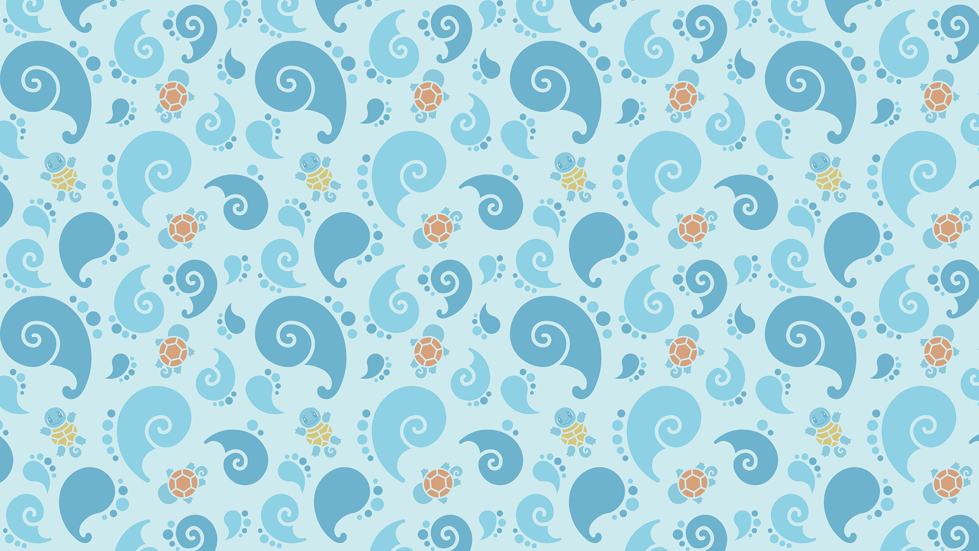 General 1920x1080 Pokémon tiles cartoon pattern blue simple background