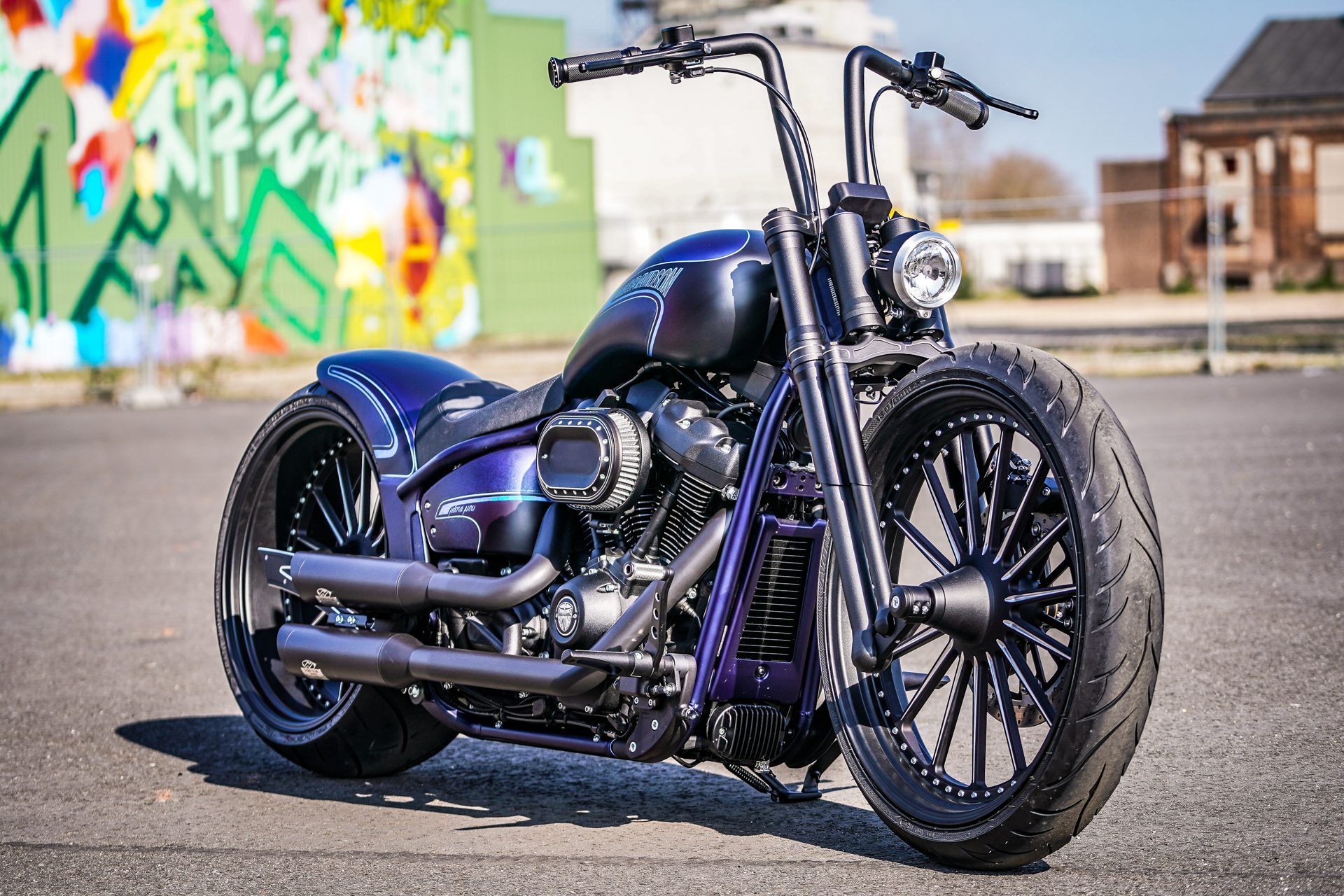 General 1920x1280 Harley-Davidson motorcycle Heavy bike modified custom graffiti American motorcycles