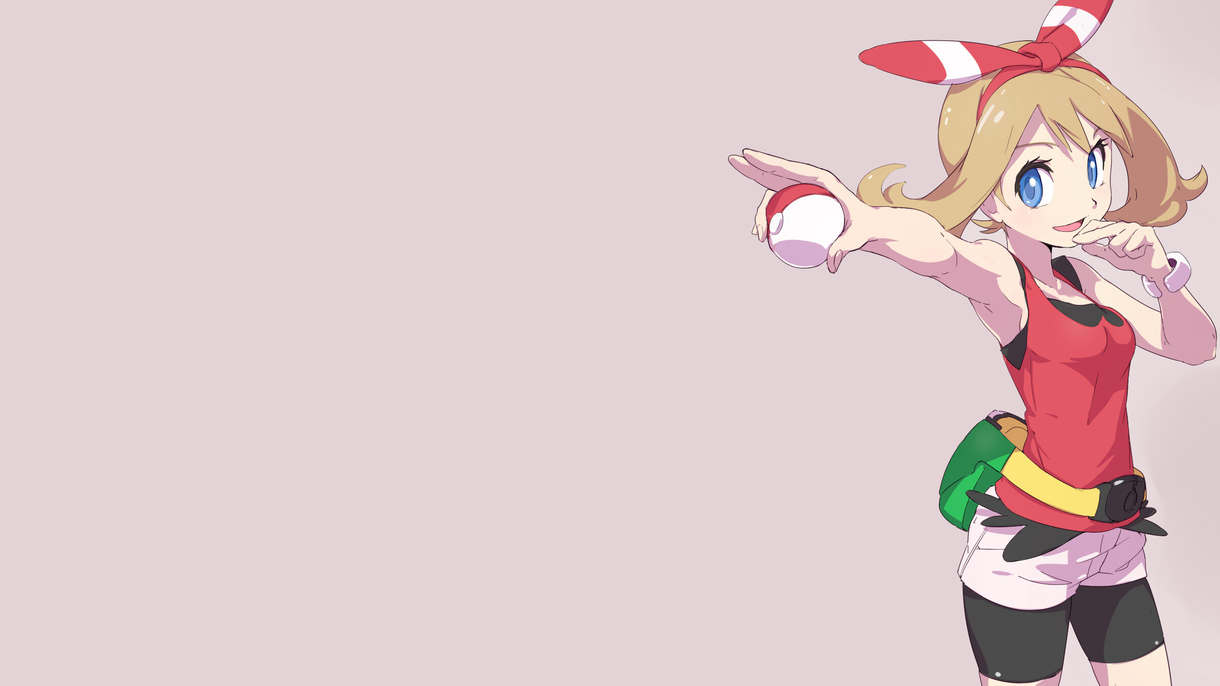 Anime 2395x1347 simple background May (Pokémon) anime girls Pokémon