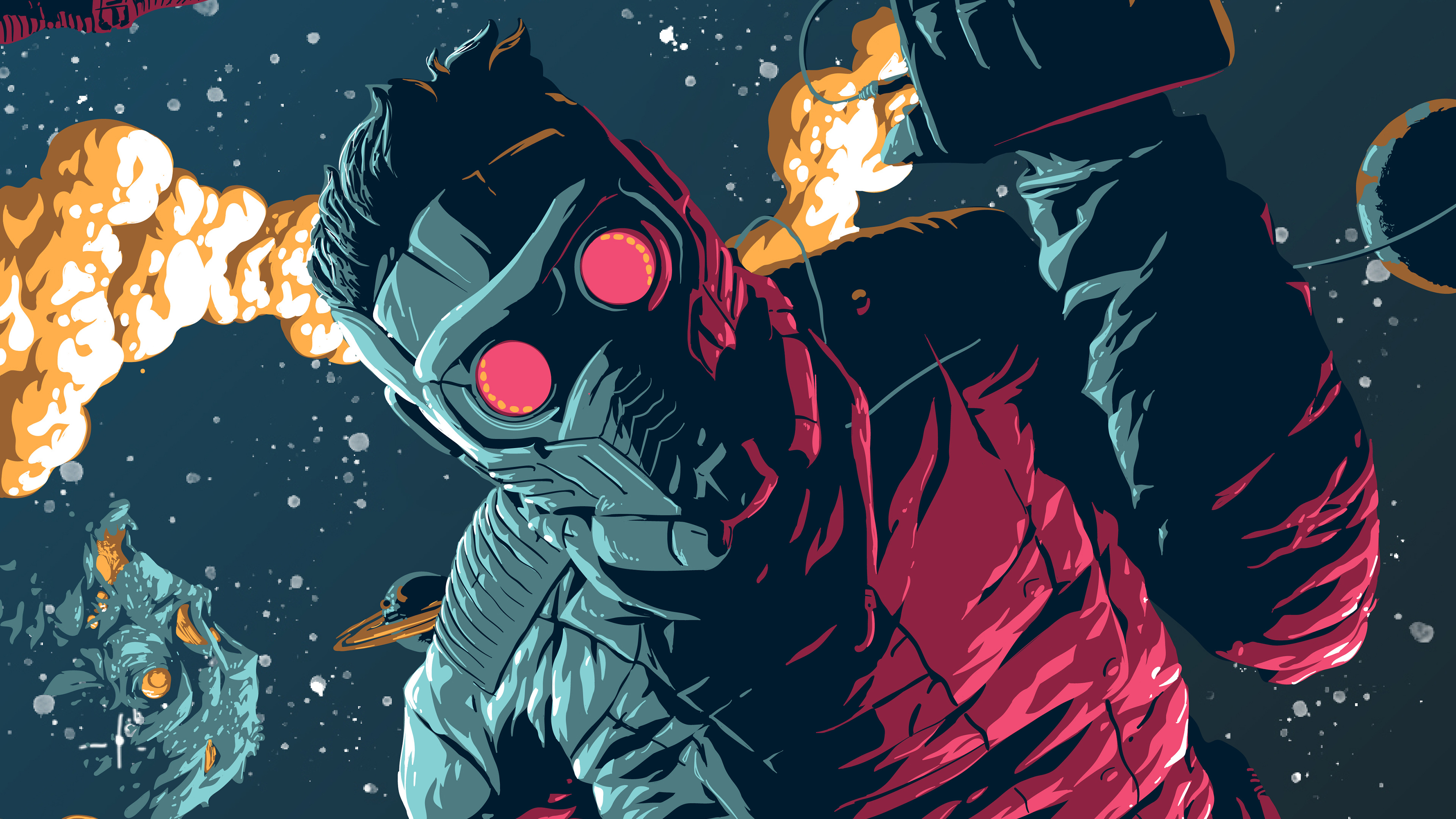 General 3840x2160 Star-Lord Guardians of the Galaxy Guardians of the Galaxy Vol. 2 movies Marvel Comics Peter Quill comic art frontal view digital art