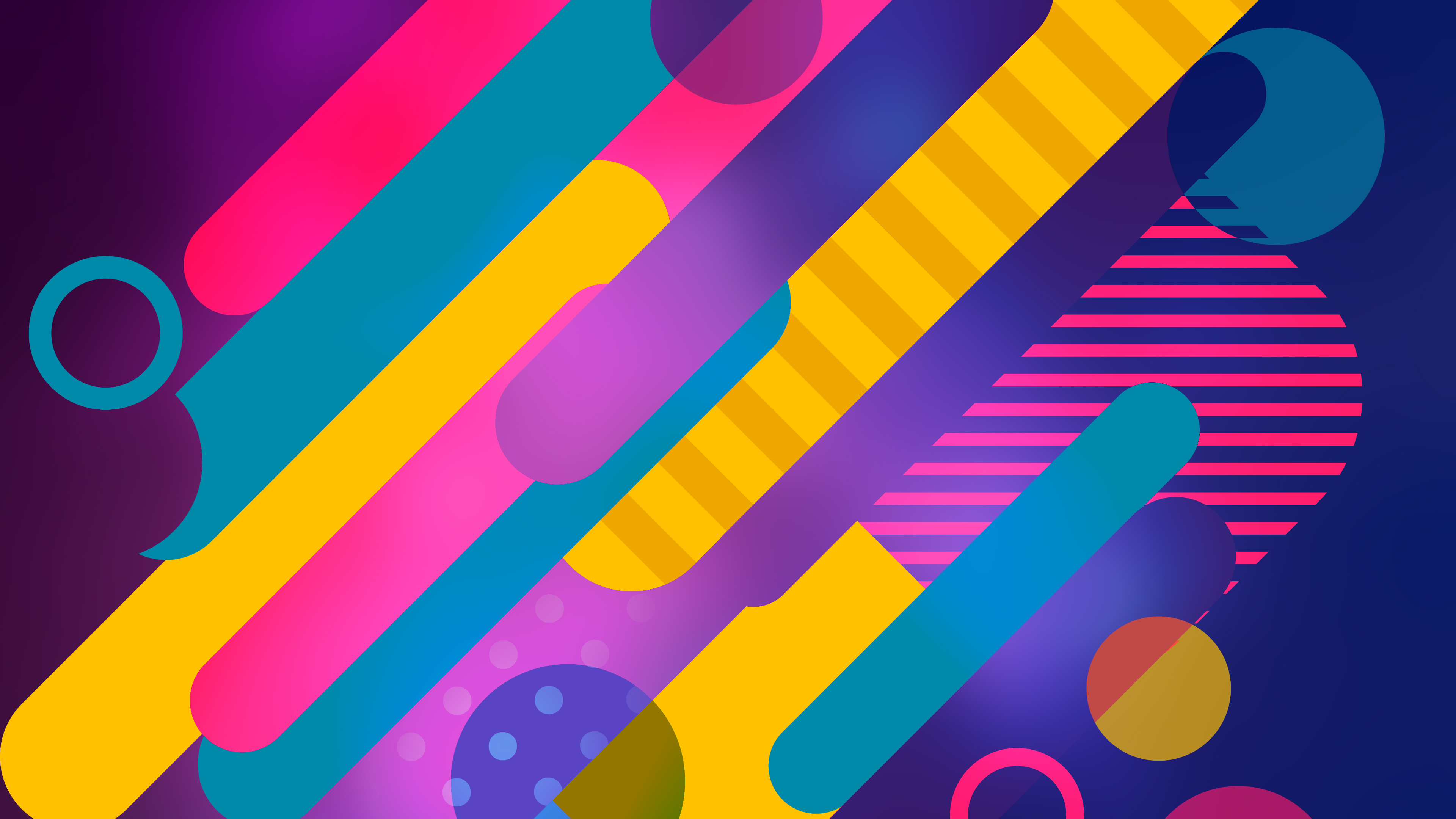 General 3840x2160 abstract colorful stripes circle