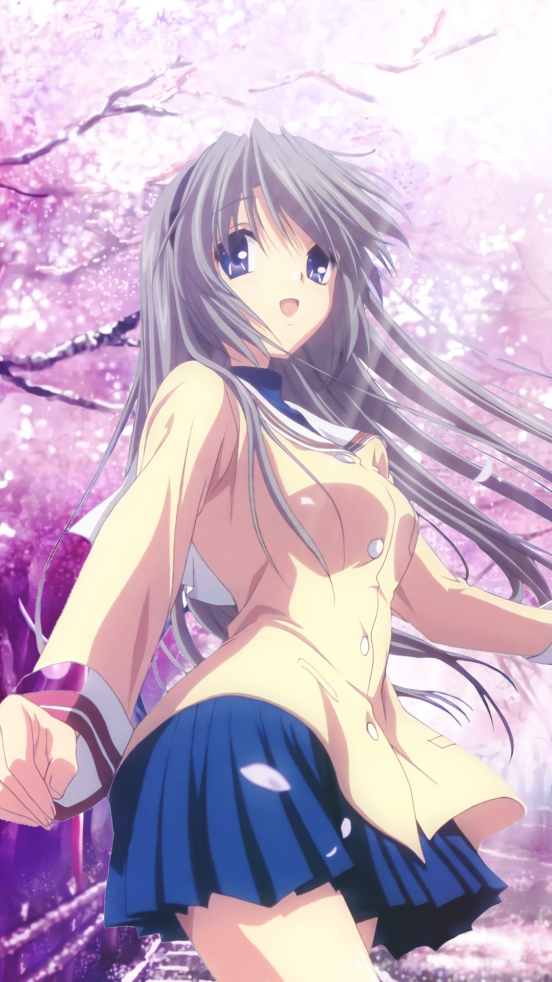 Anime 1080x1920 anime anime girls Sakagami Tomoyo Clannad cherry blossom