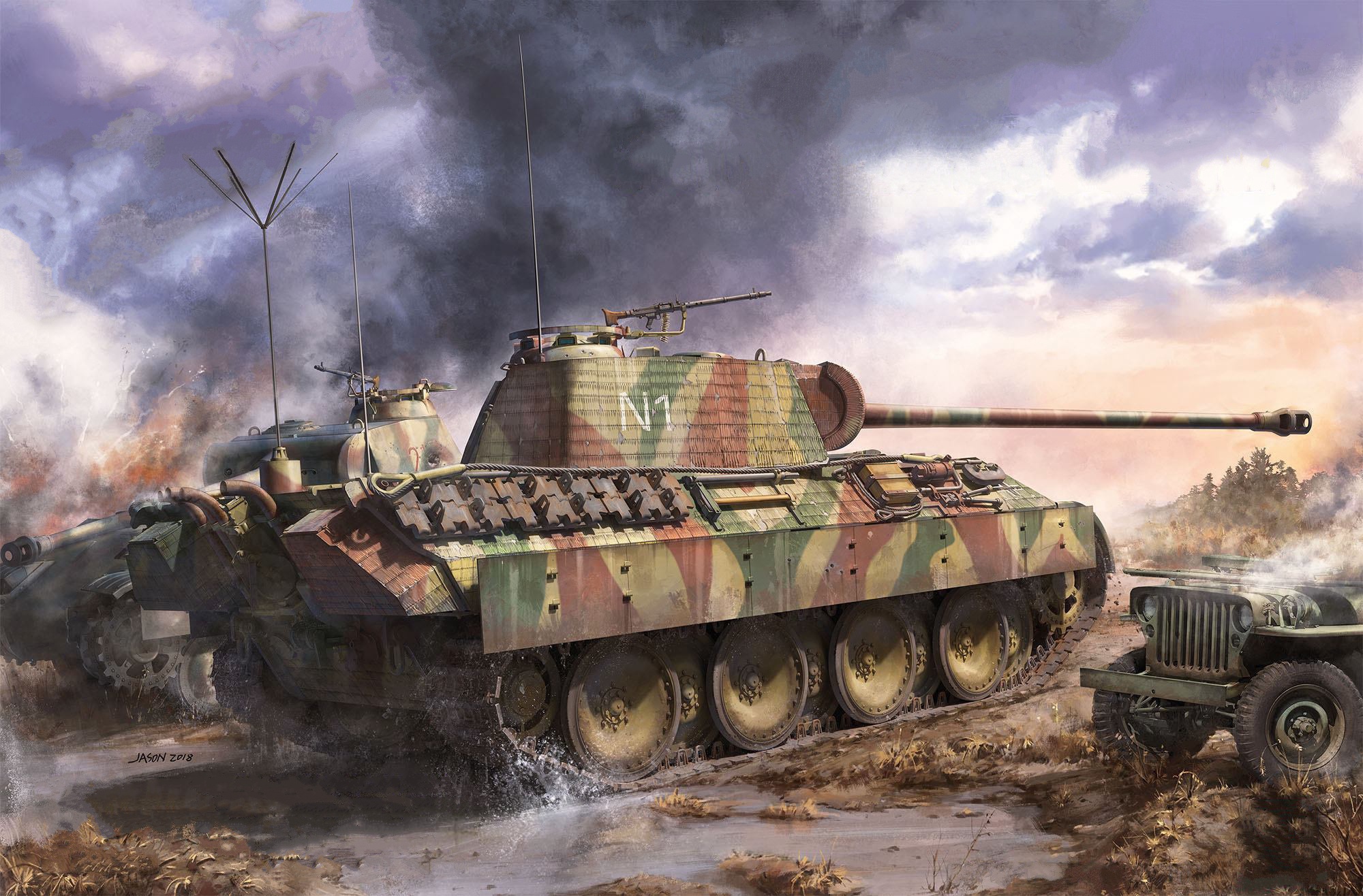General 2000x1316 artwork vehicle tank military vehicle military Wehrmacht Panther tank German tanks World War II