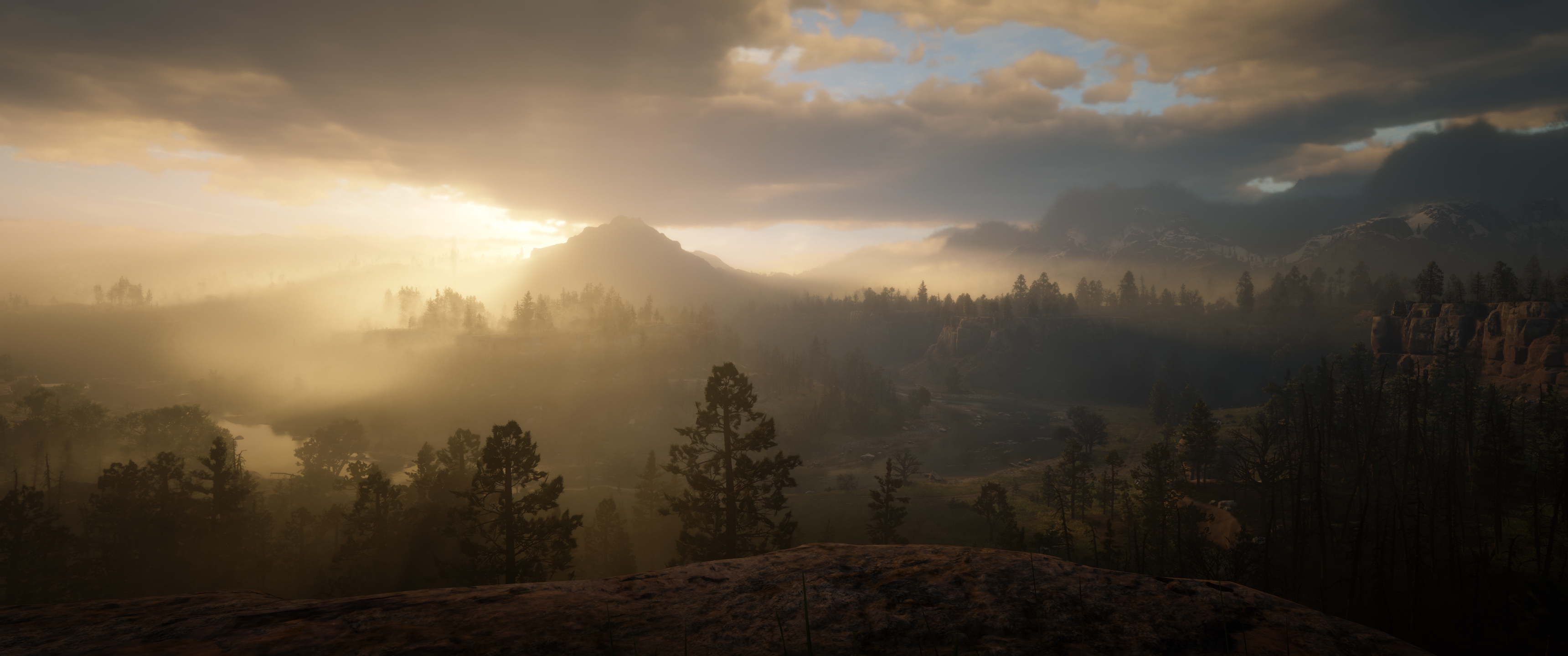 General 3440x1440 Red Dead Redemption 2 Rockstar Games screen shot video game landscape sunset landscape